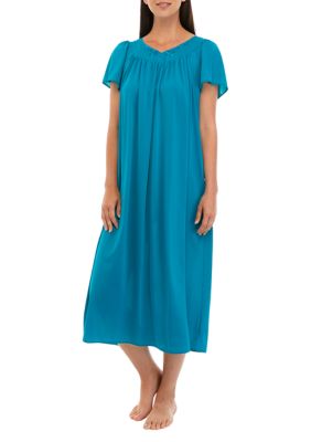 Miss Elaine Women's Tricot Short Flutter Sleeve Gown, Sea Foam, Small :  : Clothing, Shoes & Accessories