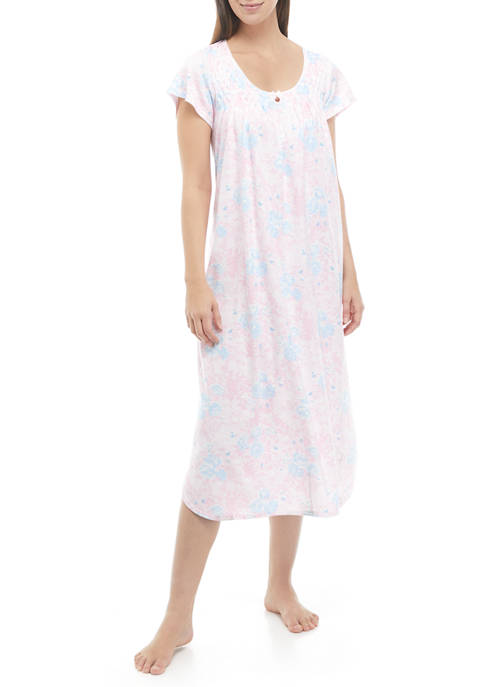 Miss Elaine Cottonessa Long Floral Nightgown