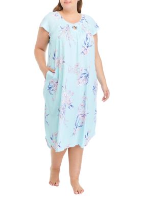 Plus Cottonessa Long Printed Nightgown