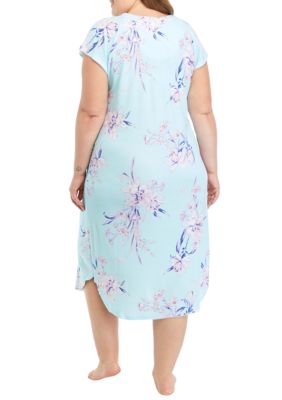 Plus Cottonessa Long Printed Nightgown