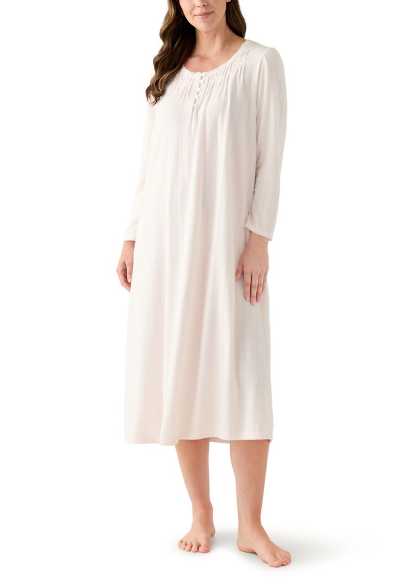 Womens Long Sleeve Long Nightgown