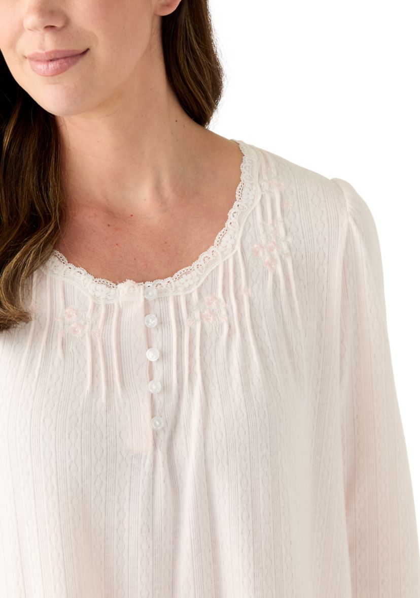 Womens Long Sleeve Long Nightgown