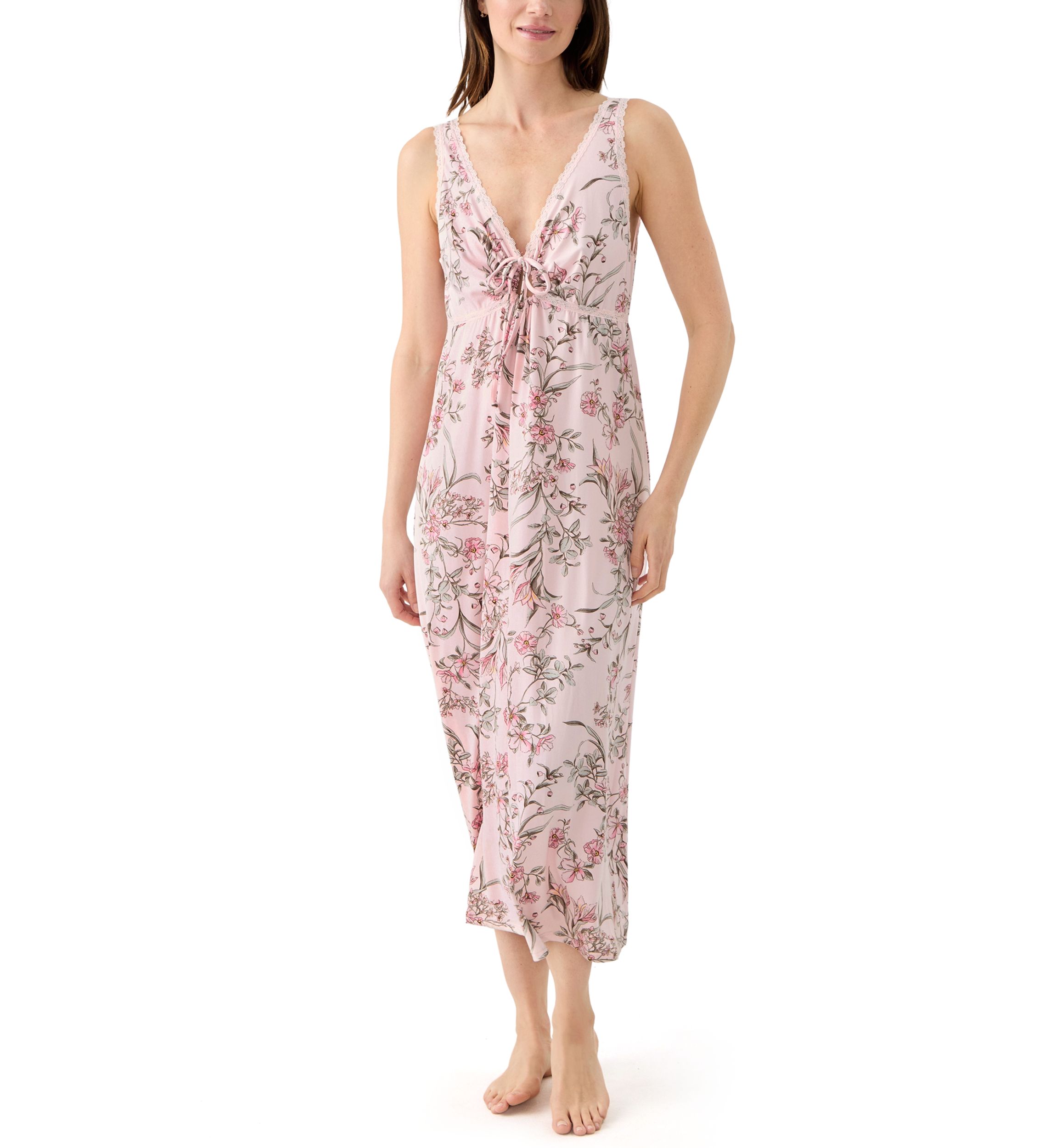 Long Keyhole Fitted Nightgown