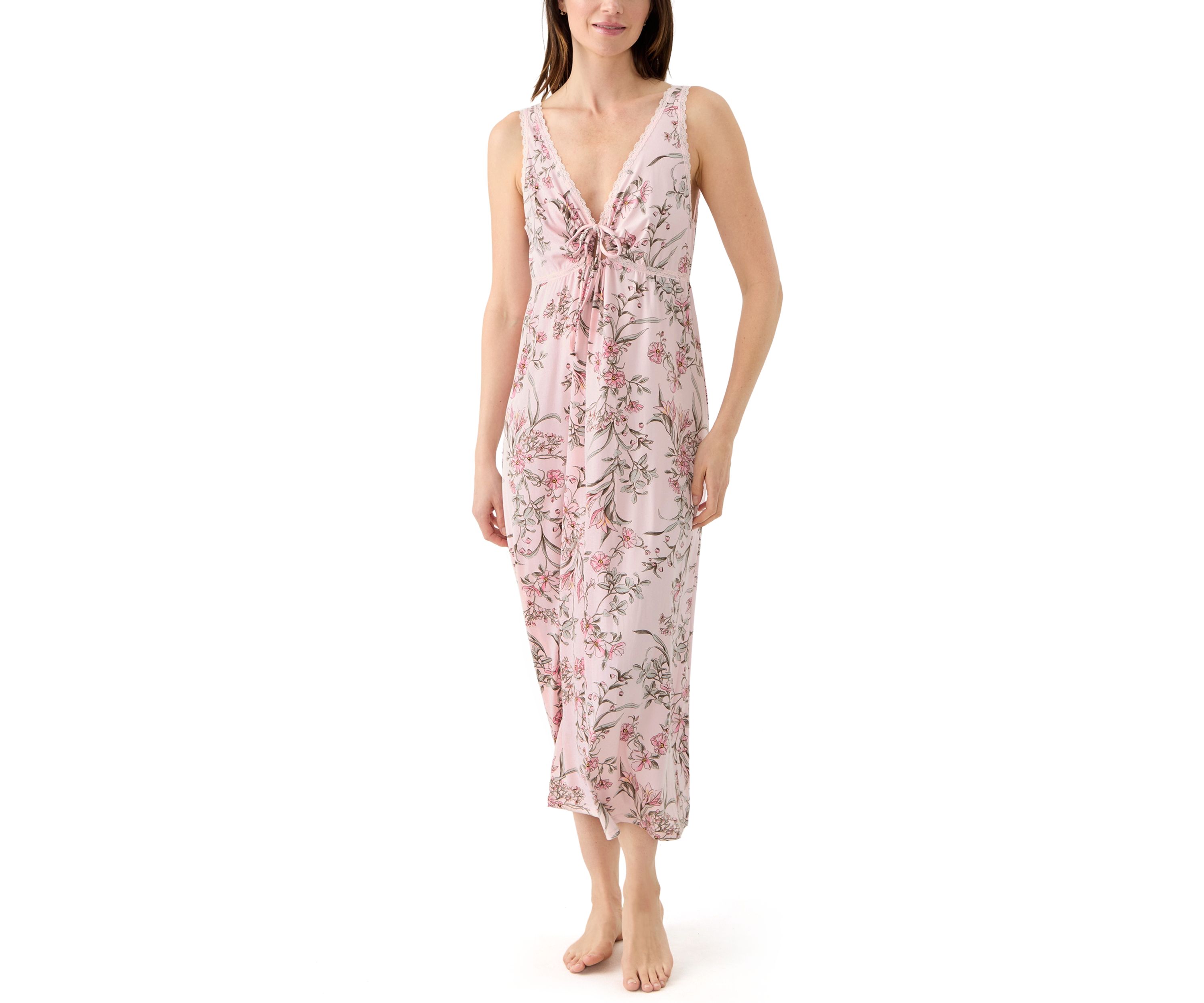 Long Keyhole Fitted Nightgown