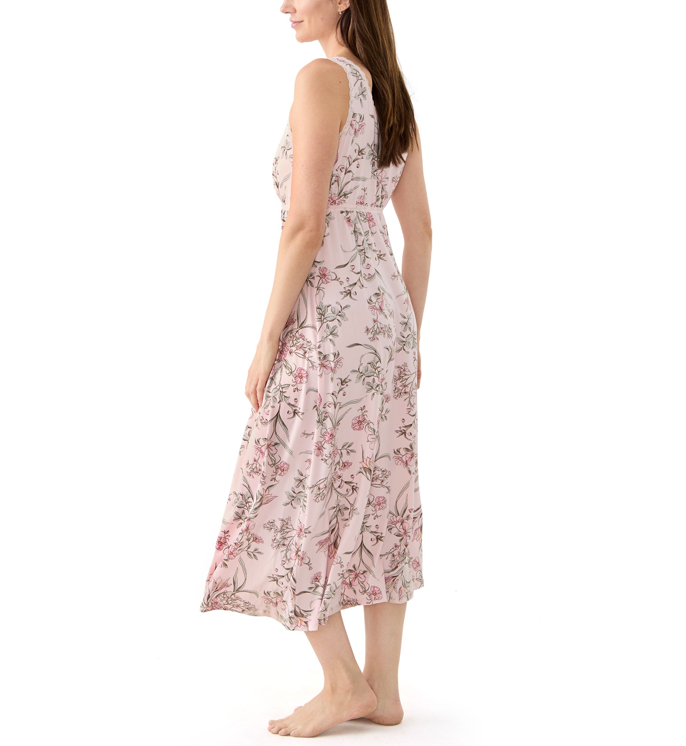Long Keyhole Fitted Nightgown