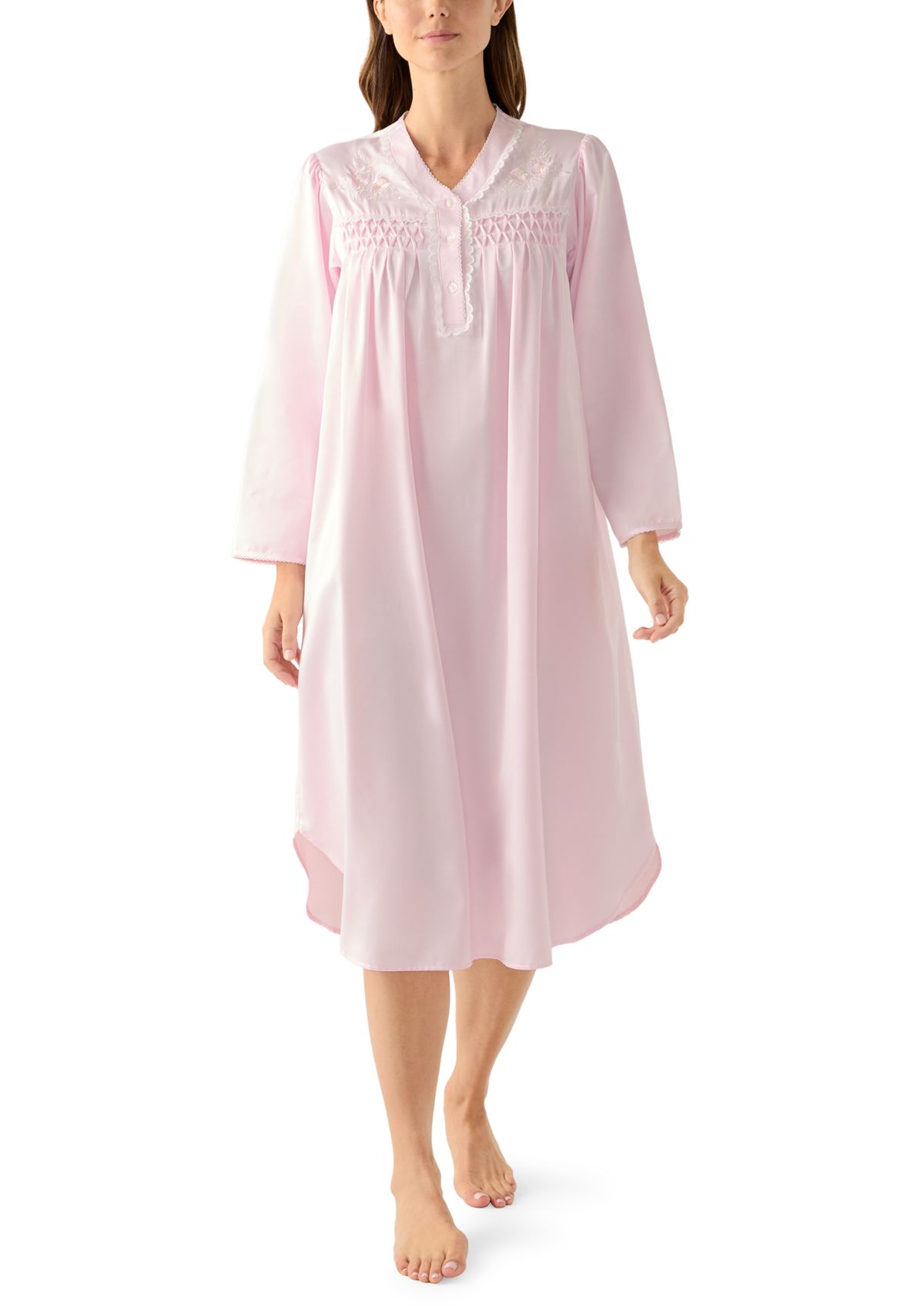 Long Smocked Nightgown 