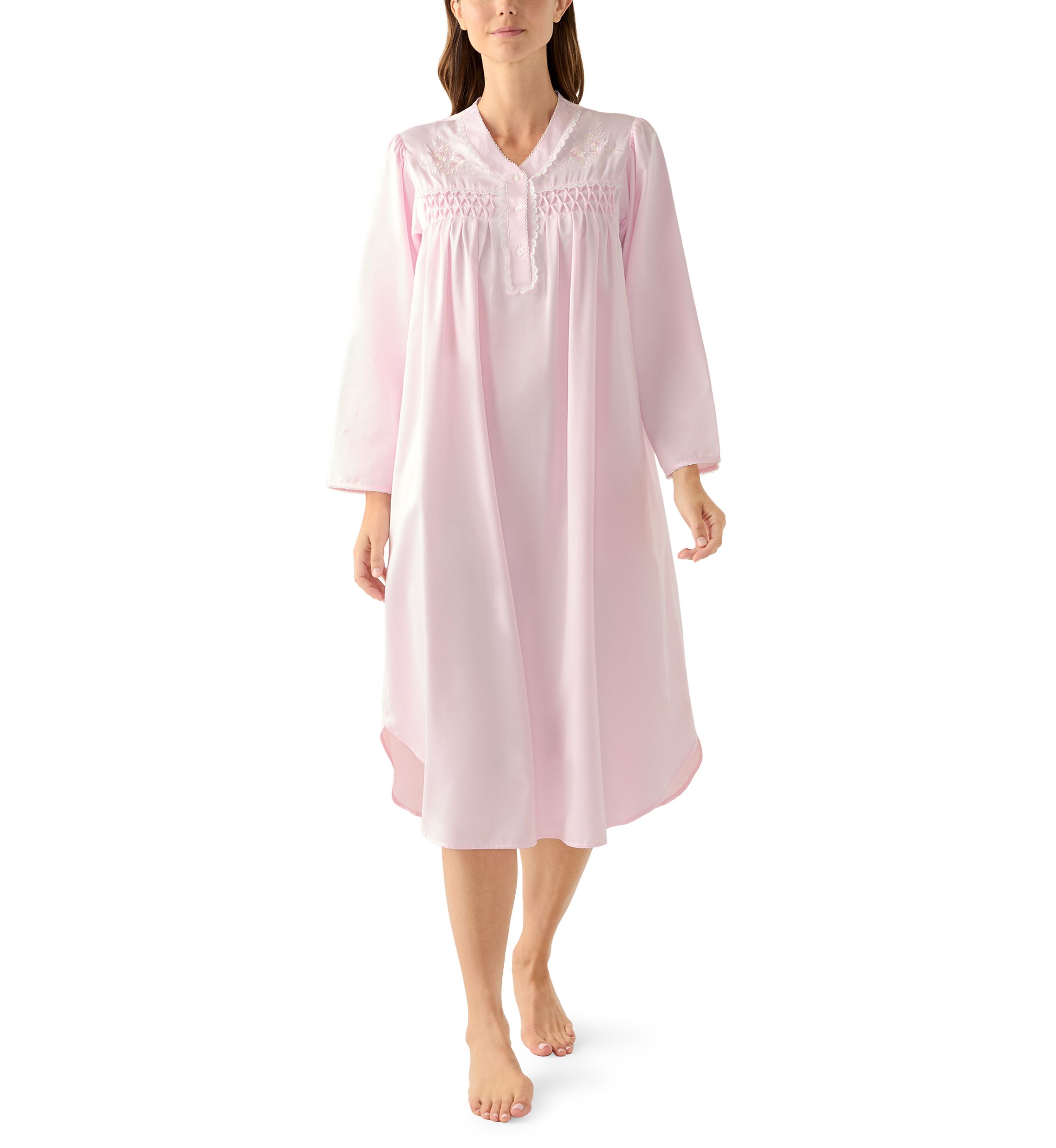 Long Smocked Nightgown 