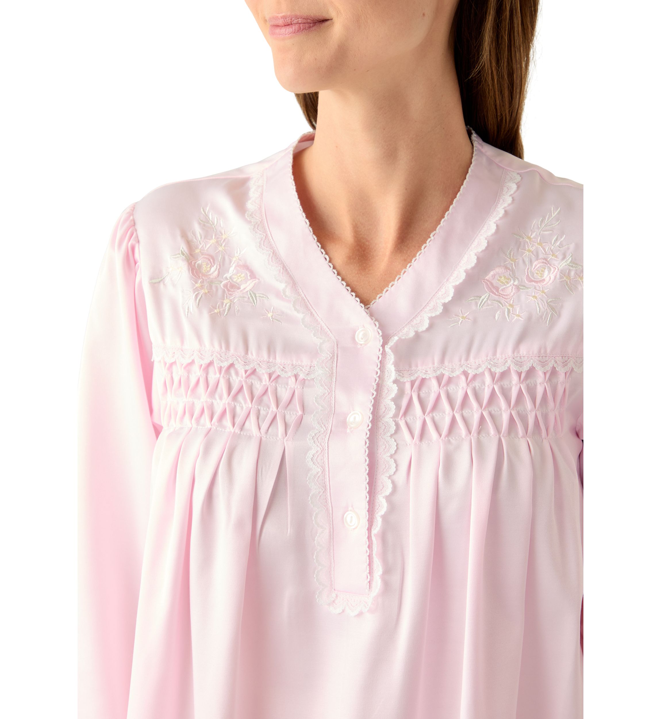 Long Smocked Nightgown 