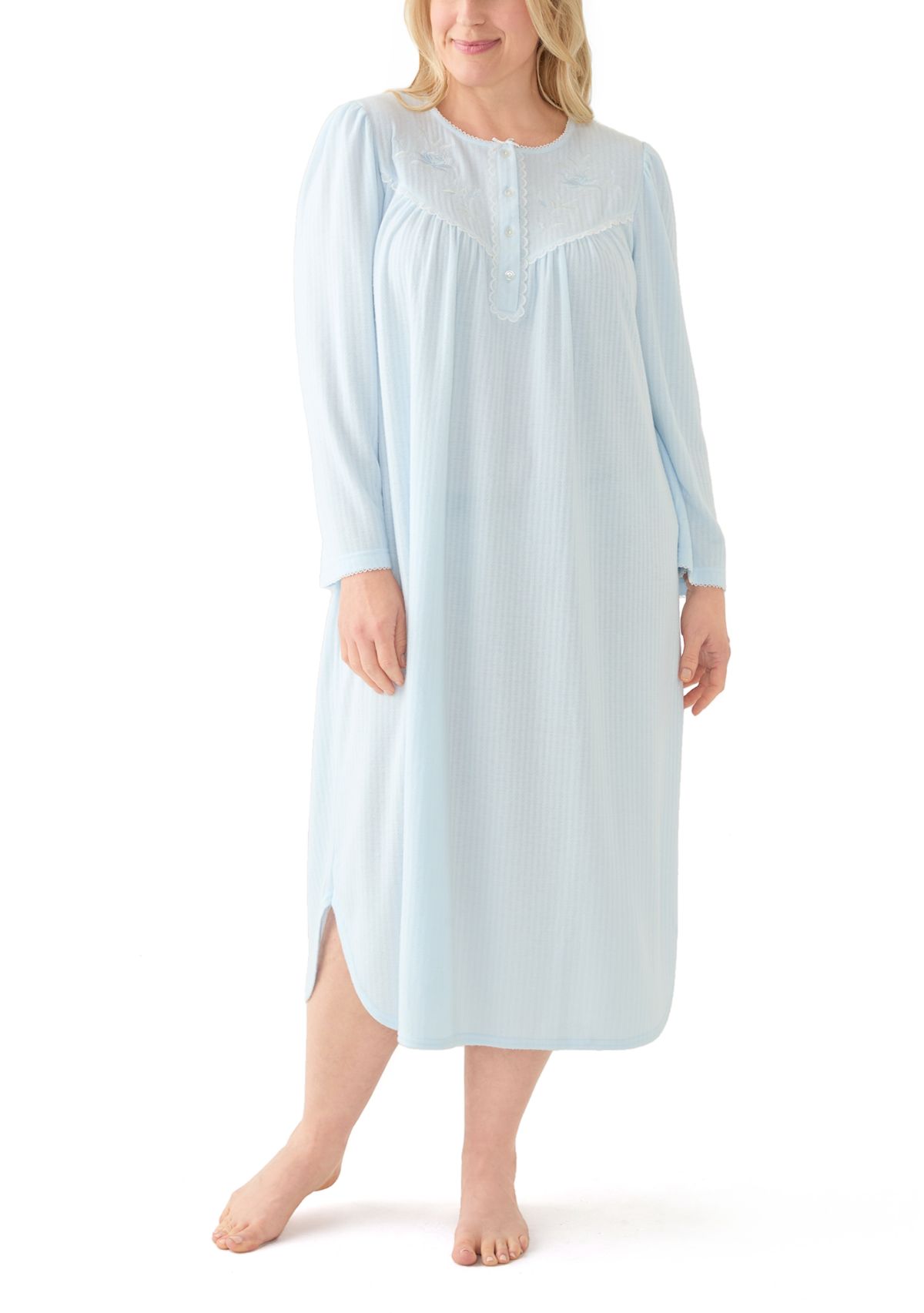 Plus Size Honeycomb Long Nightgown