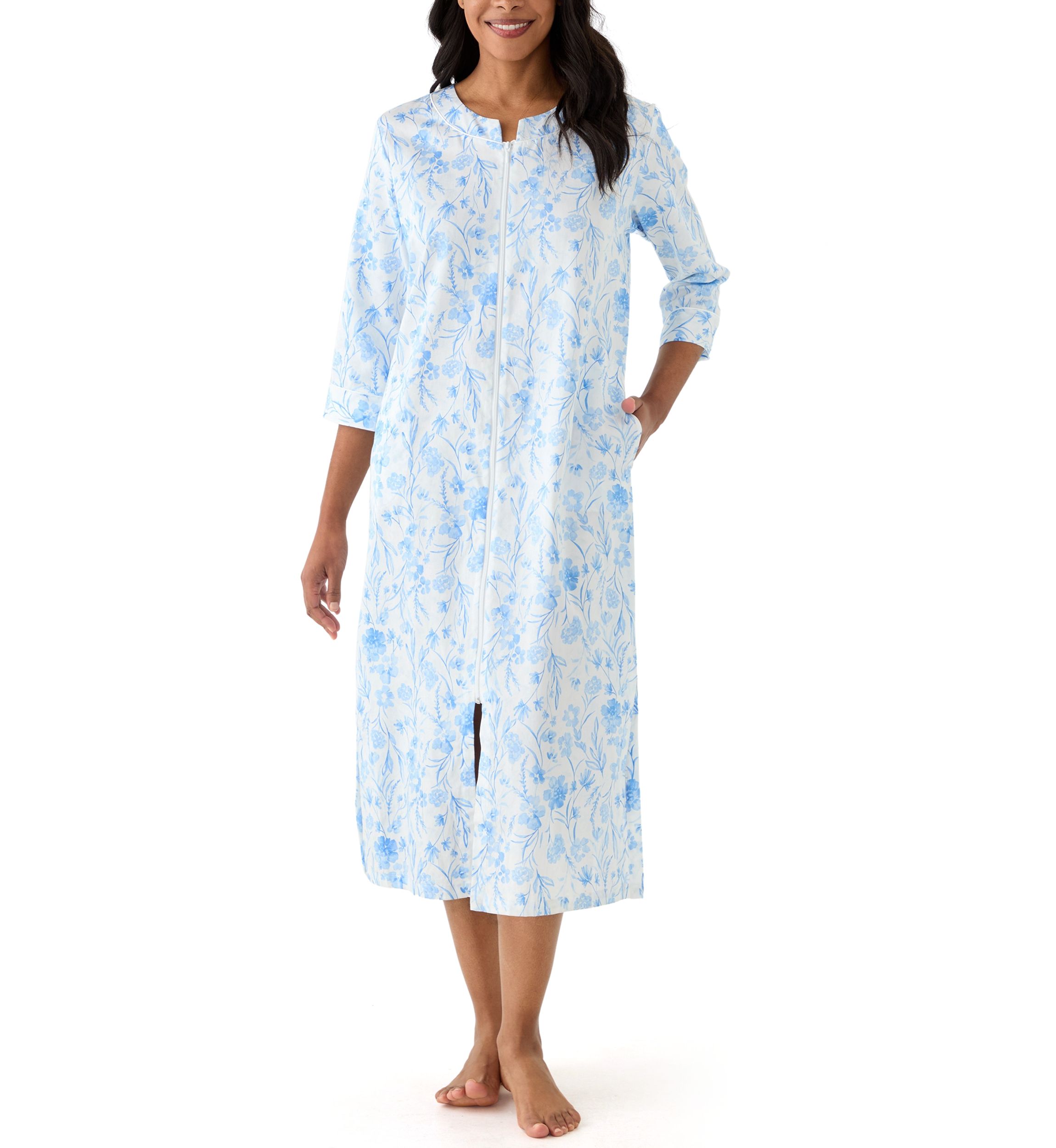 Printed Long Zip Robe