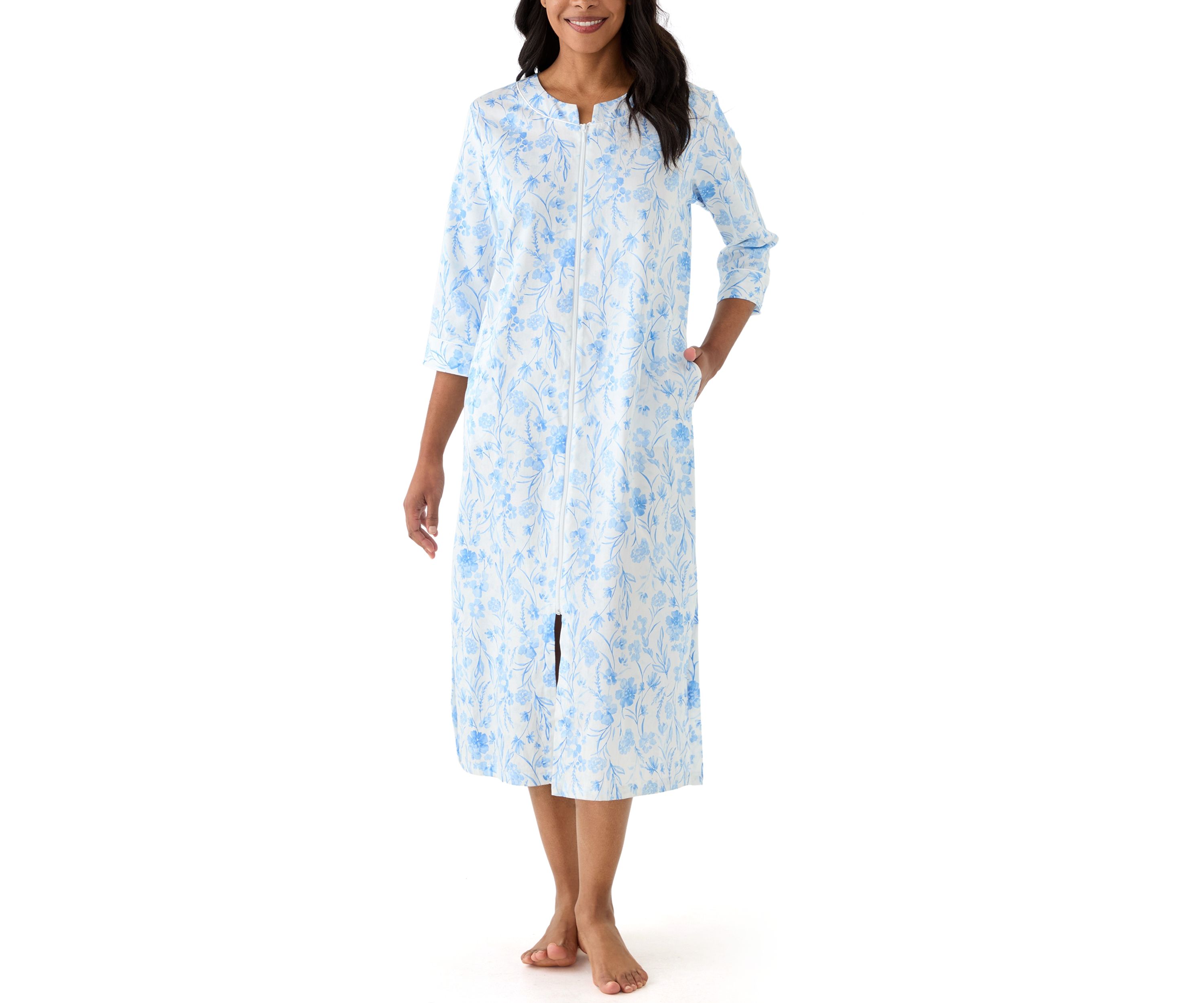 Printed Long Zip Robe