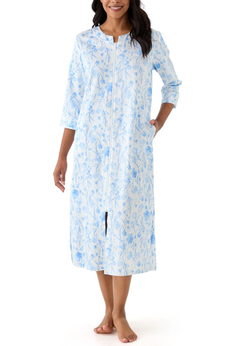 Printed Long Zip Robe