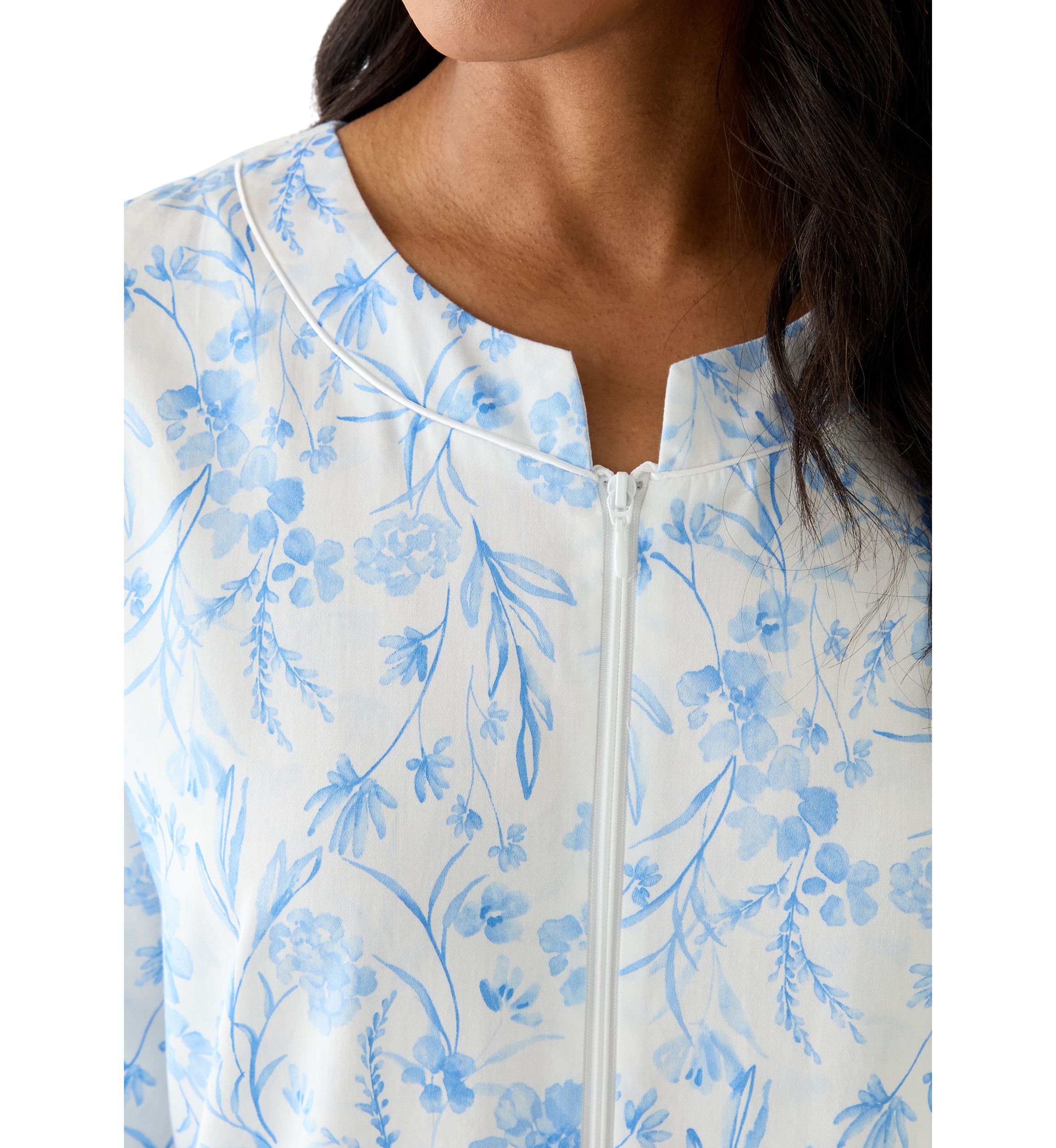 Printed Long Zip Robe