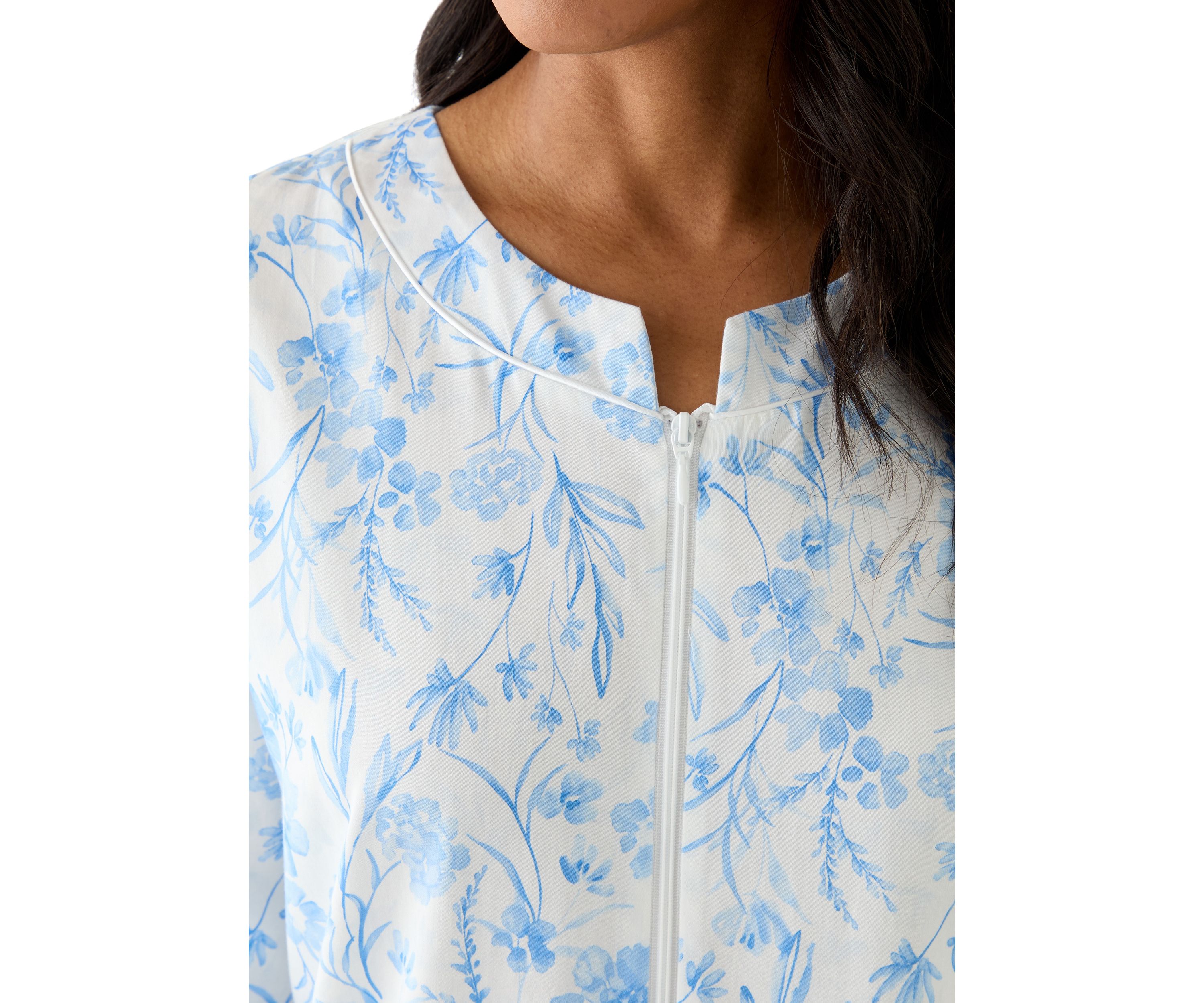 Printed Long Zip Robe