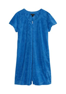 Miss Elaine Micro Terry Short Zip Robe | belk