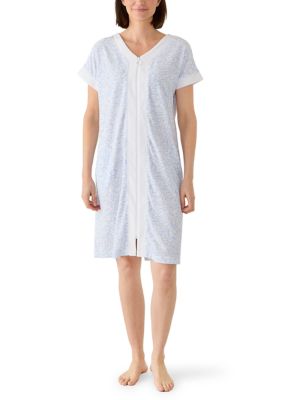 Miss Elaine Women's Short Terry Zip Robe