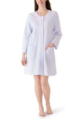Miss Elaine Women's Quilt-In Knit Short Snap Robe
