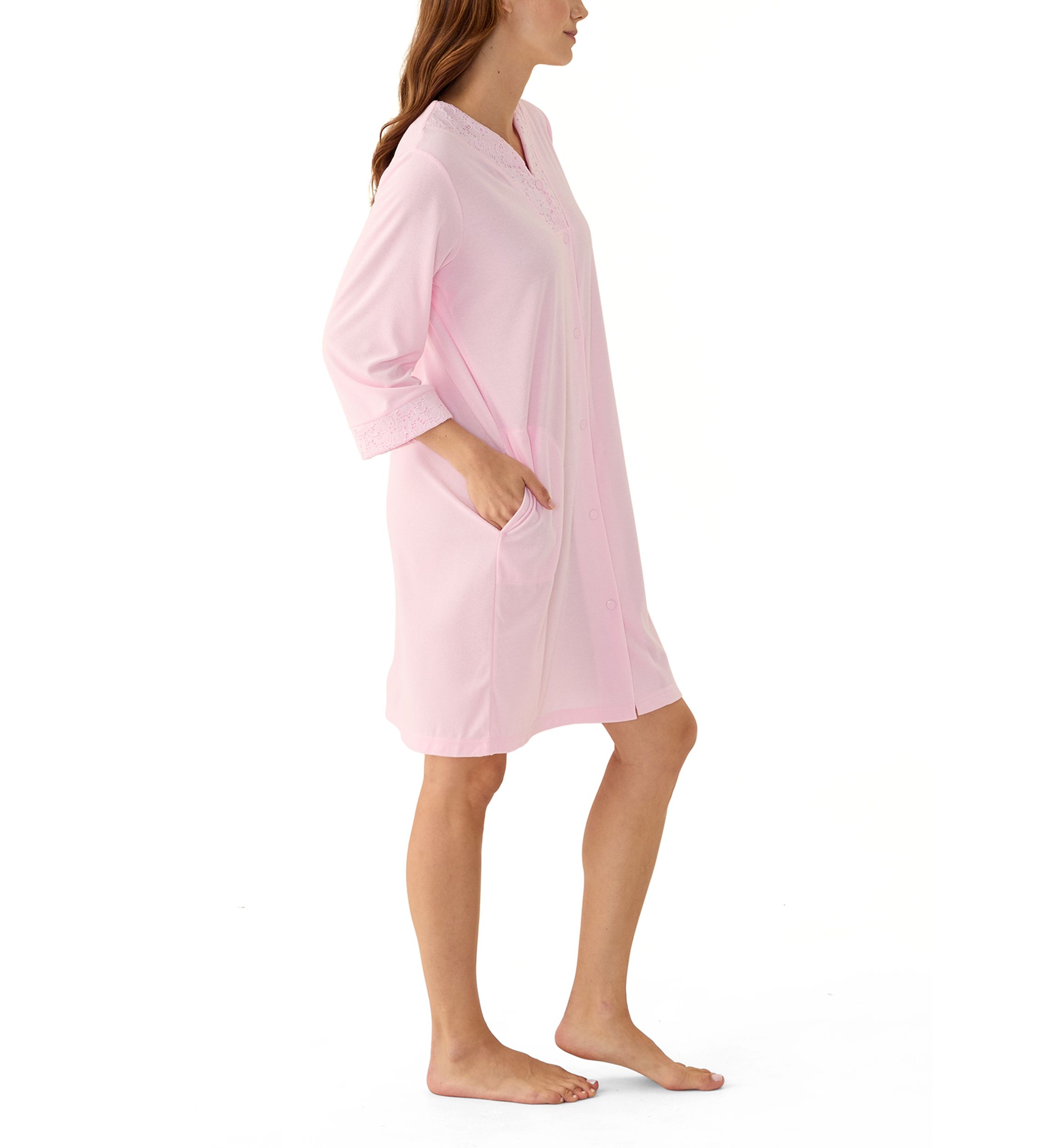 Lace Trim Short Robe