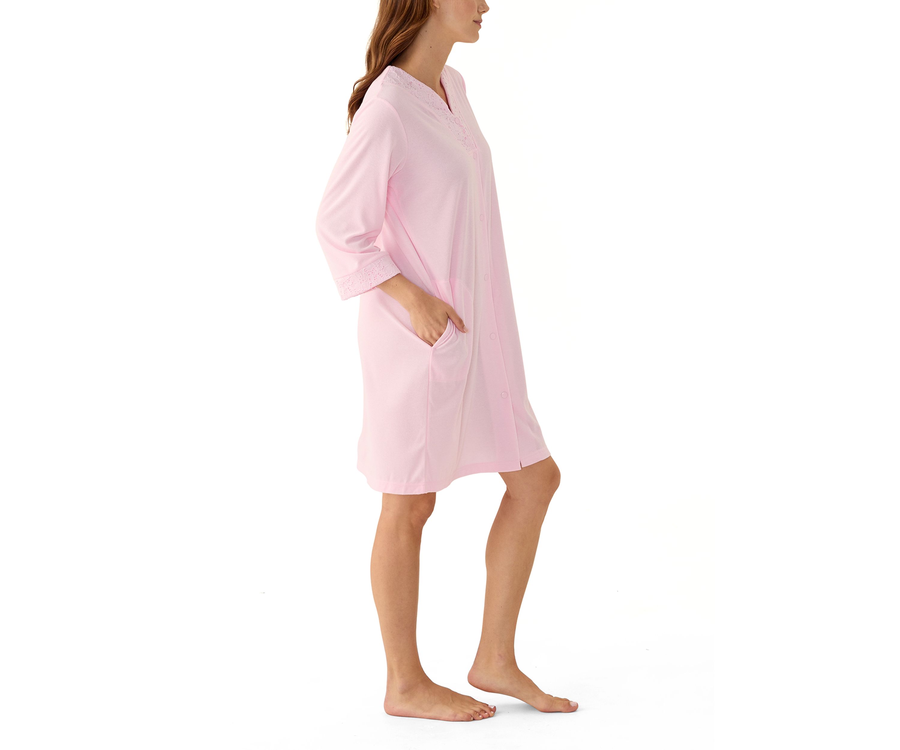 Lace Trim Short Robe
