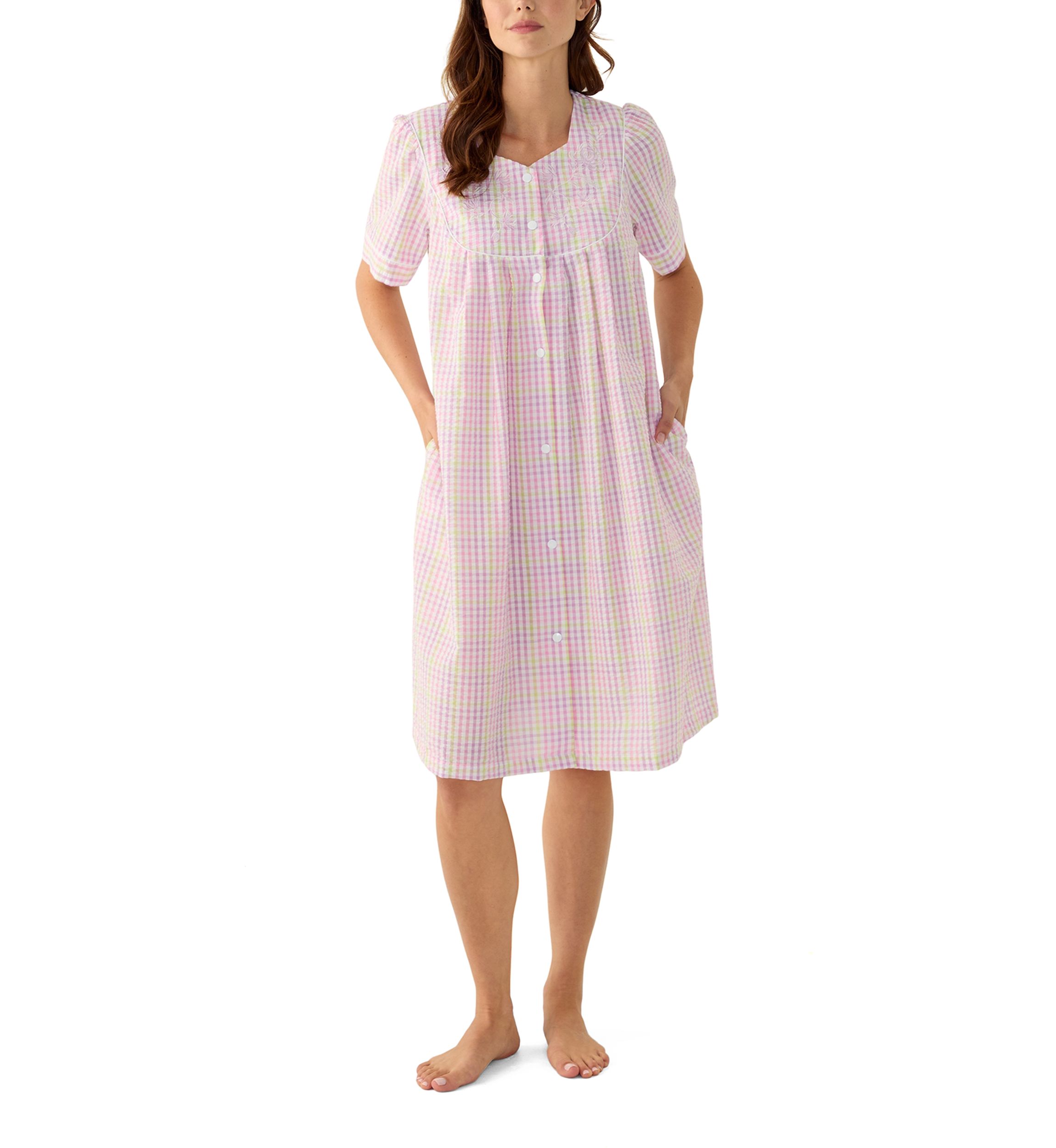 Seersucker Short Snap Robe