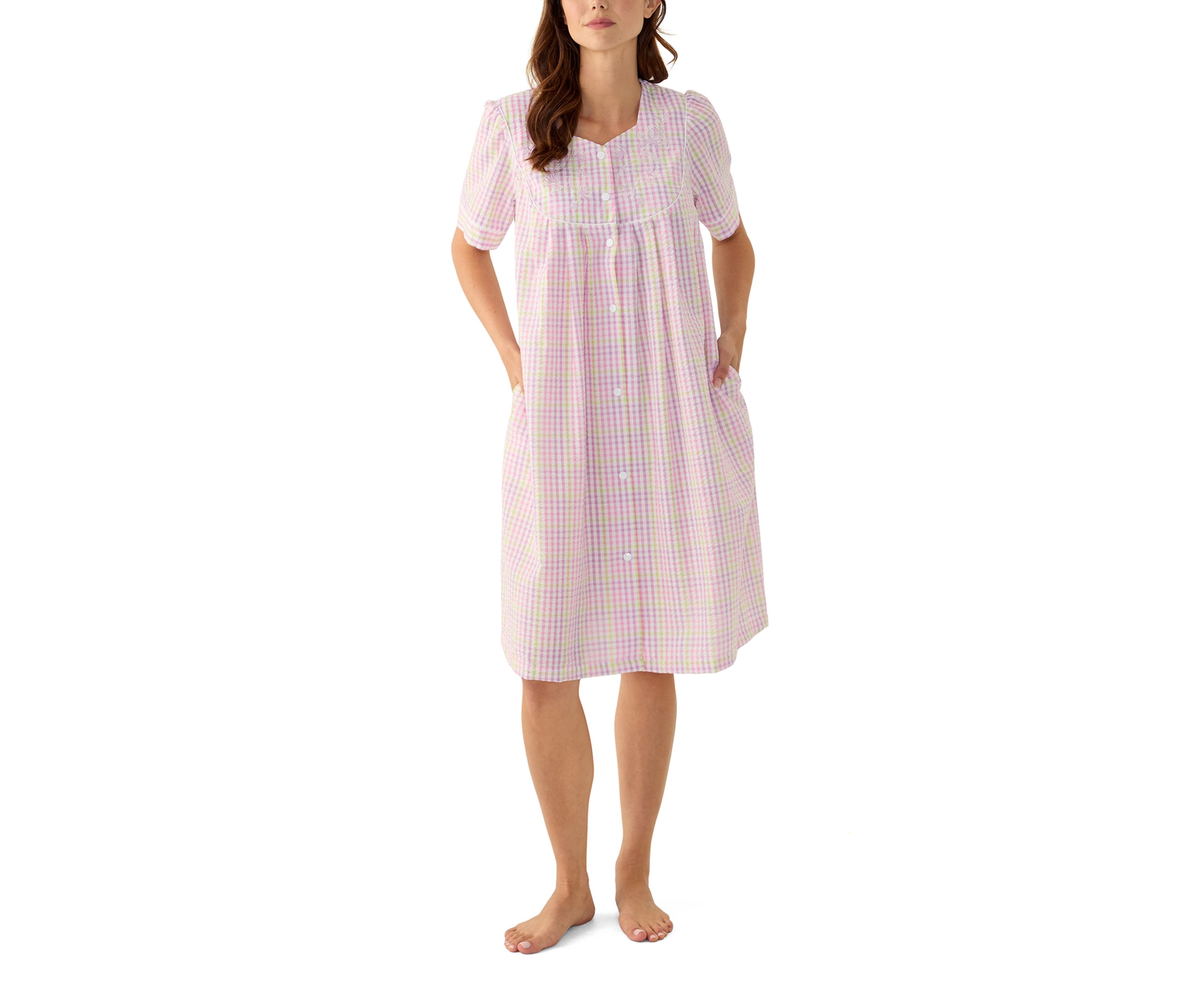 Seersucker Short Snap Robe