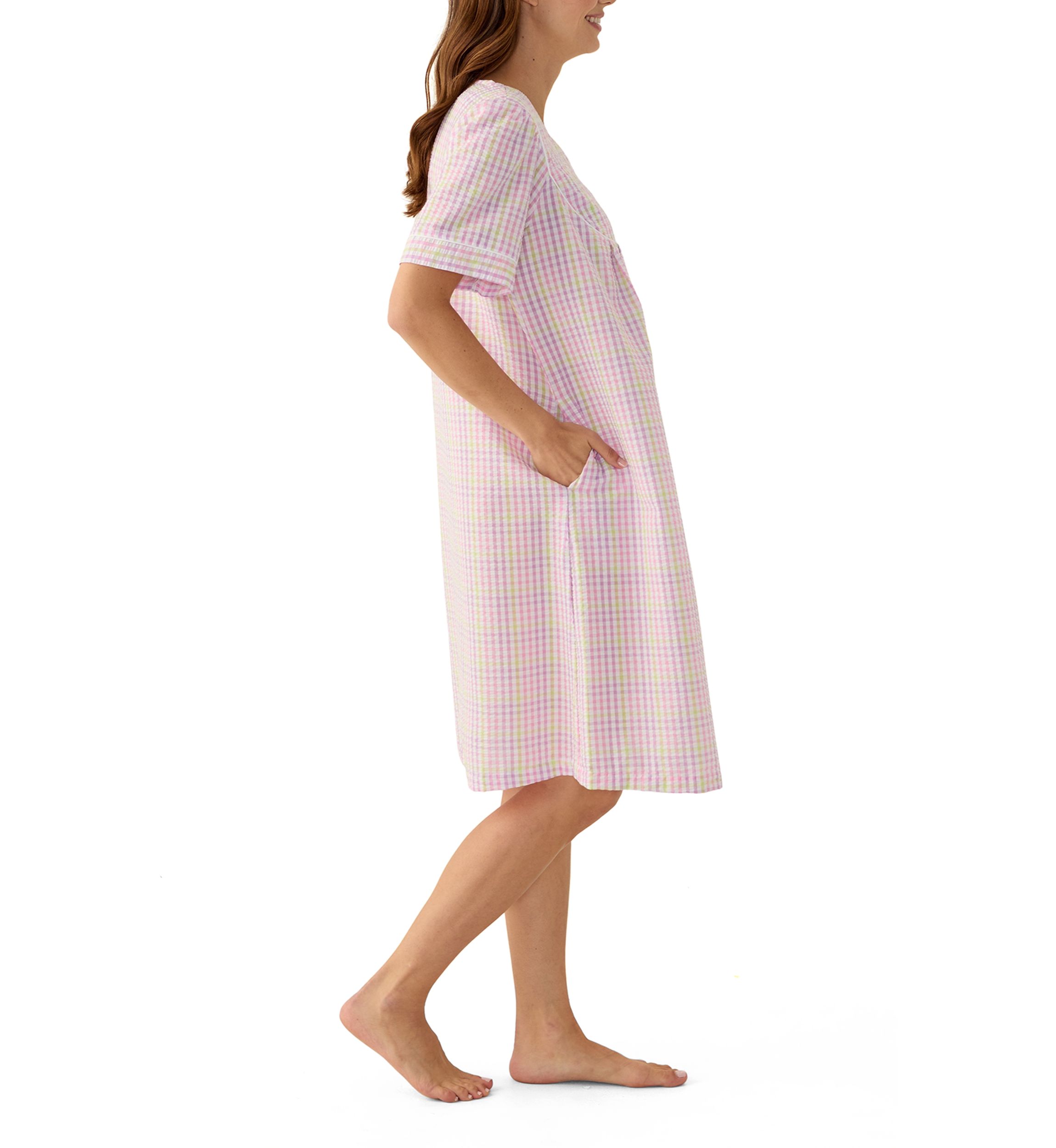 Seersucker Short Snap Robe