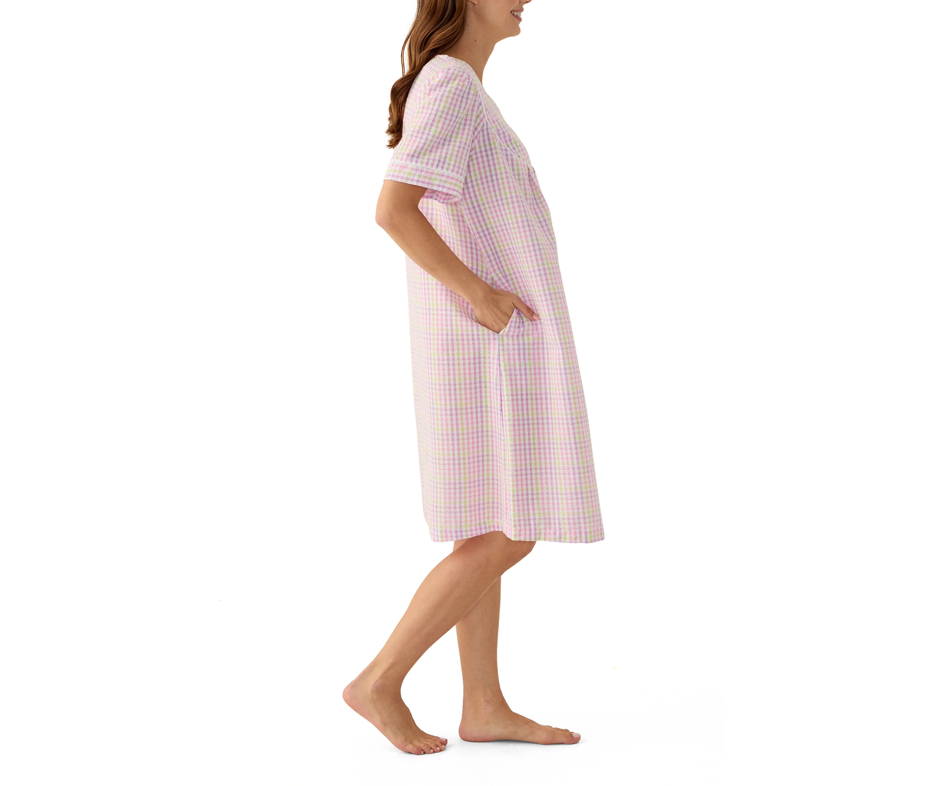 Seersucker Short Snap Robe