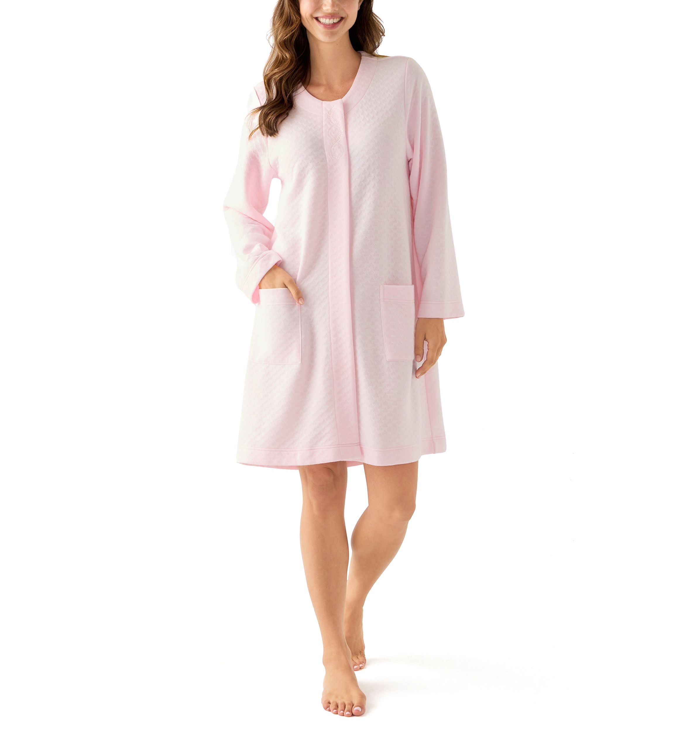 Short Quilted Knit Zip Robe