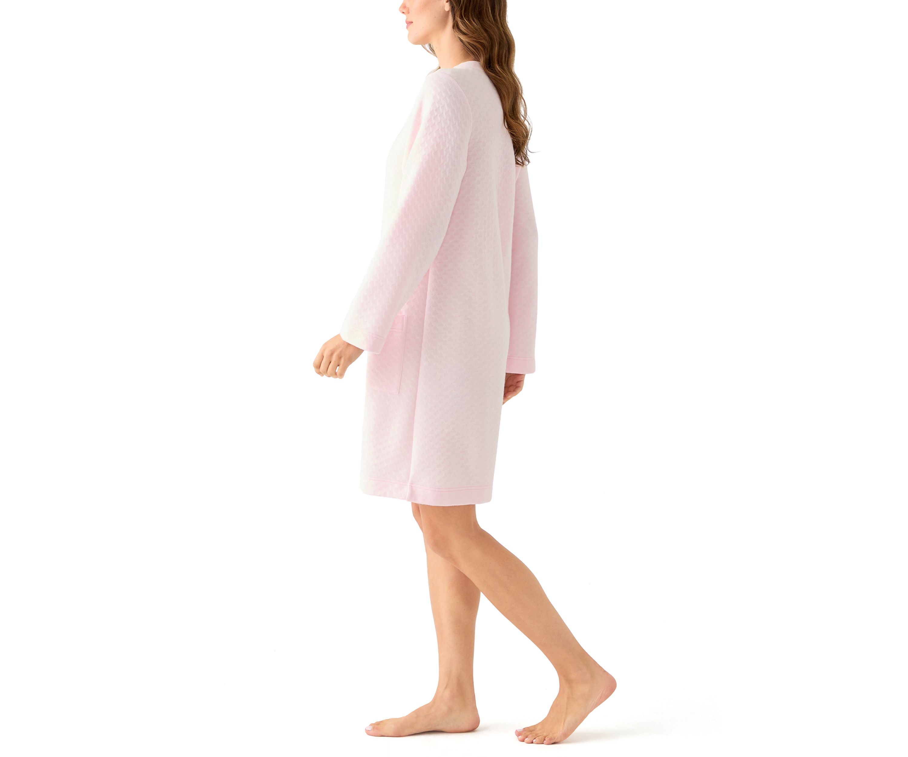 Short Quilted Knit Zip Robe
