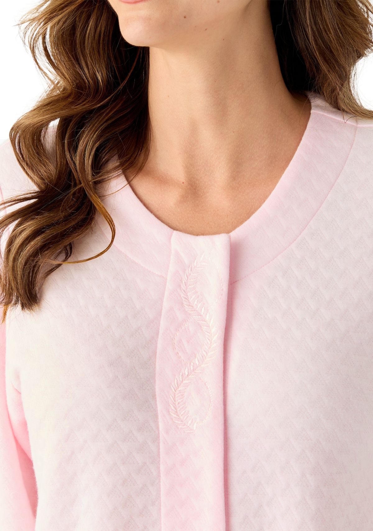 Short Quilted Knit Zip Robe