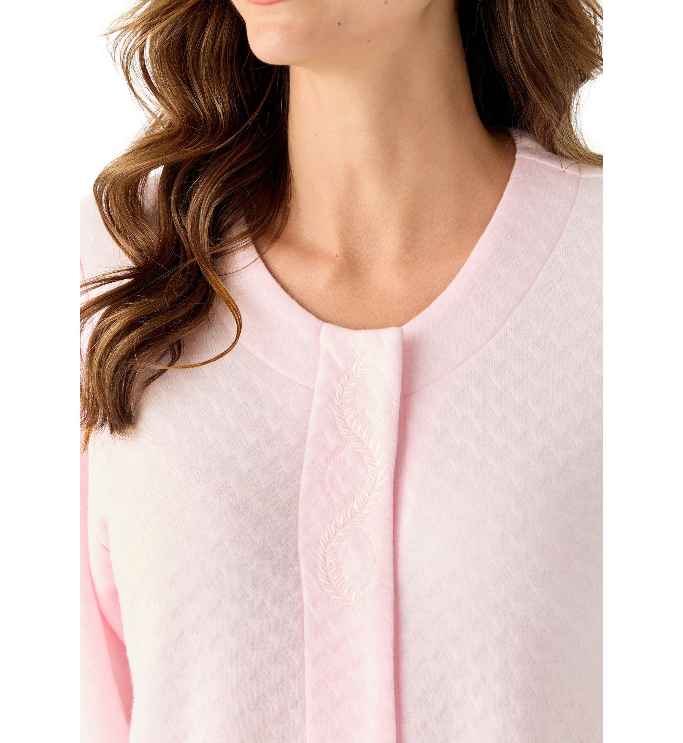 Short Quilted Knit Zip Robe