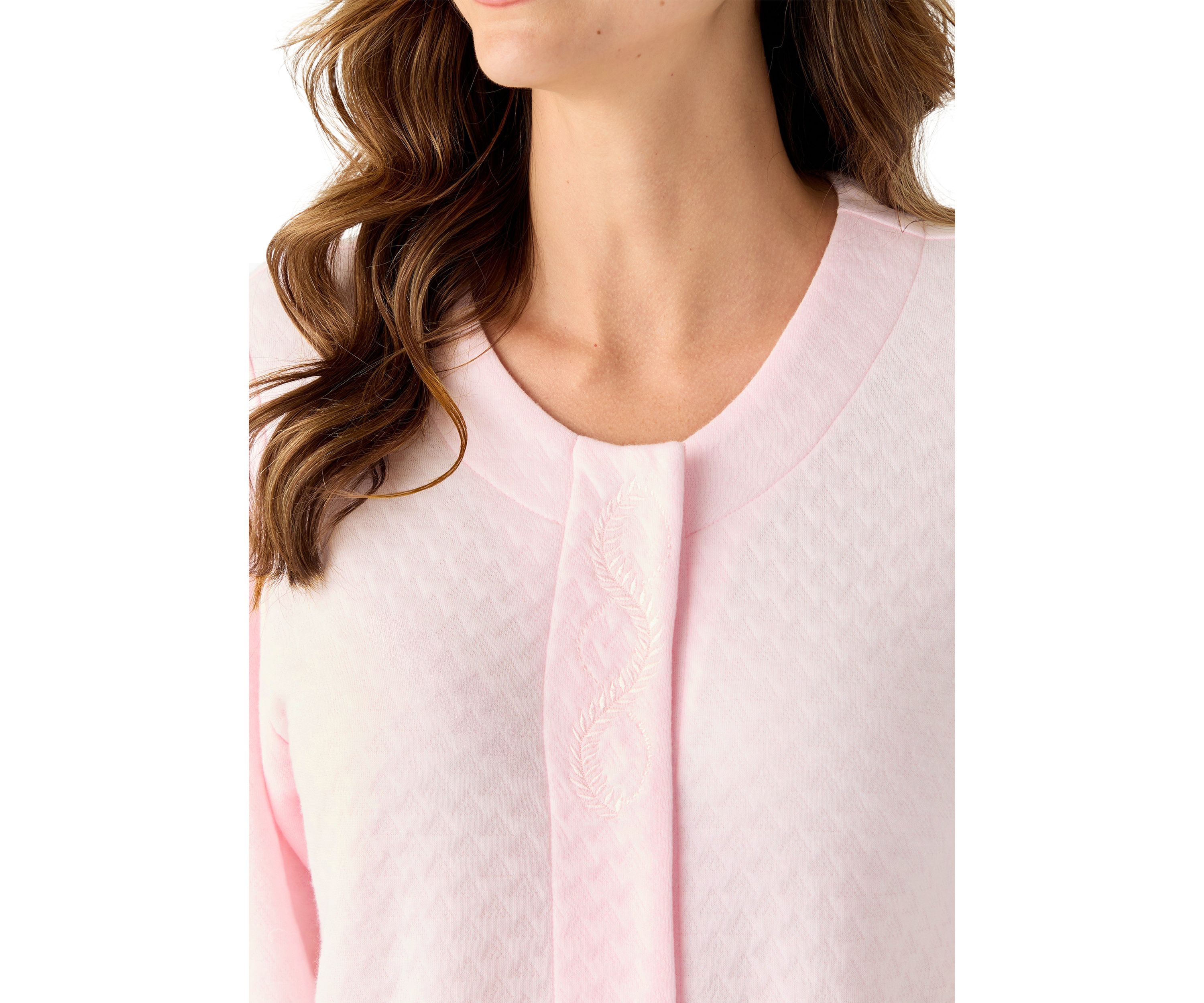 Short Quilted Knit Zip Robe