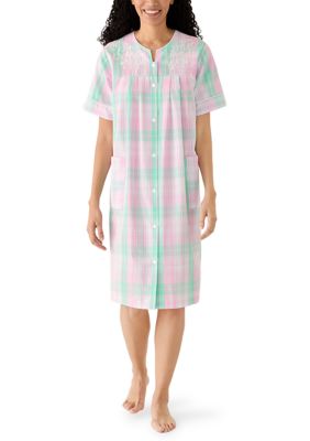 Miss Elaine Women's Short Seersucker Robe