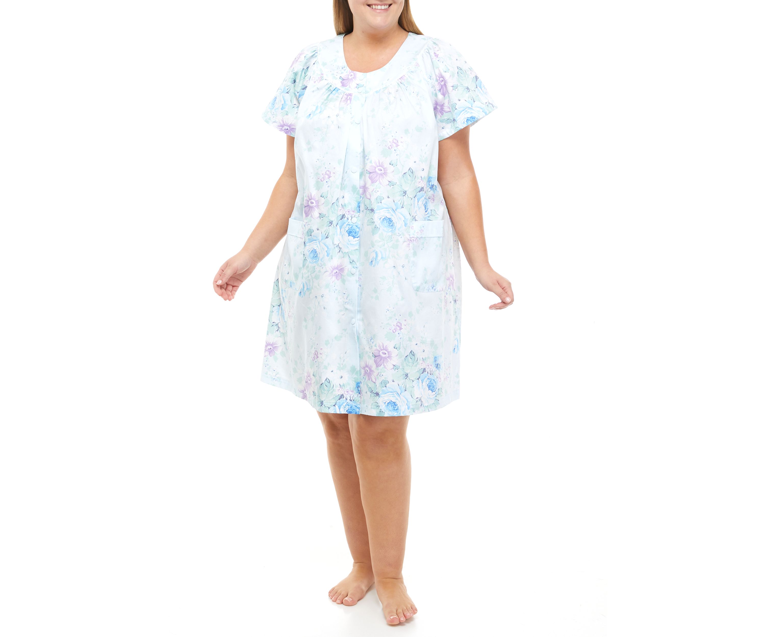 Plus Size Sateen Short Grip Robe 