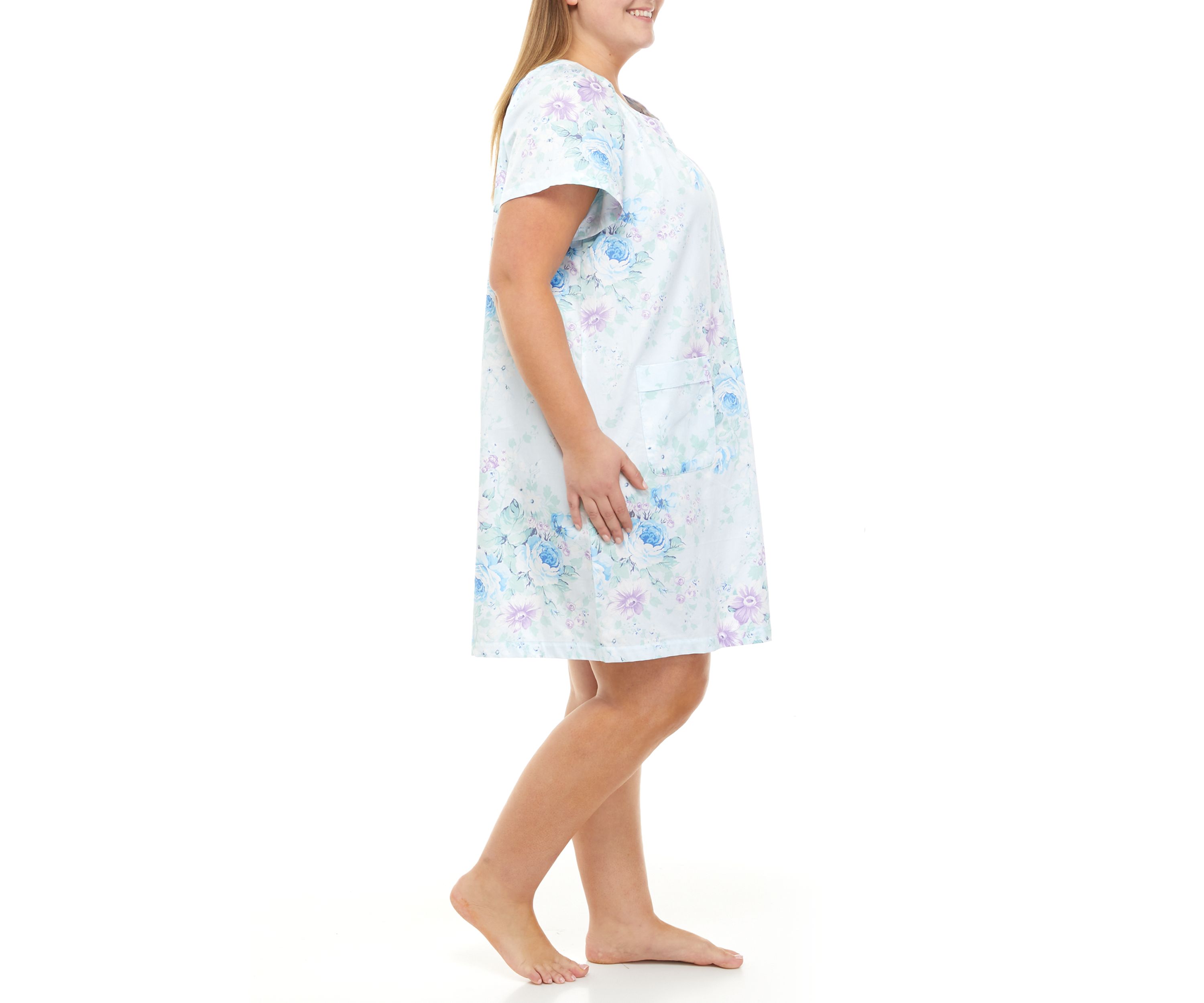 Plus Size Sateen Short Grip Robe 