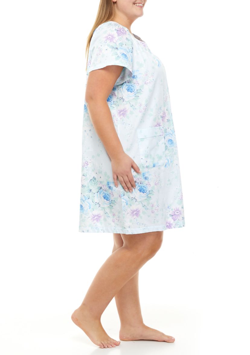 Plus Size Sateen Short Grip Robe 