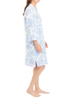 Plus Quilted Knit Printed Robe