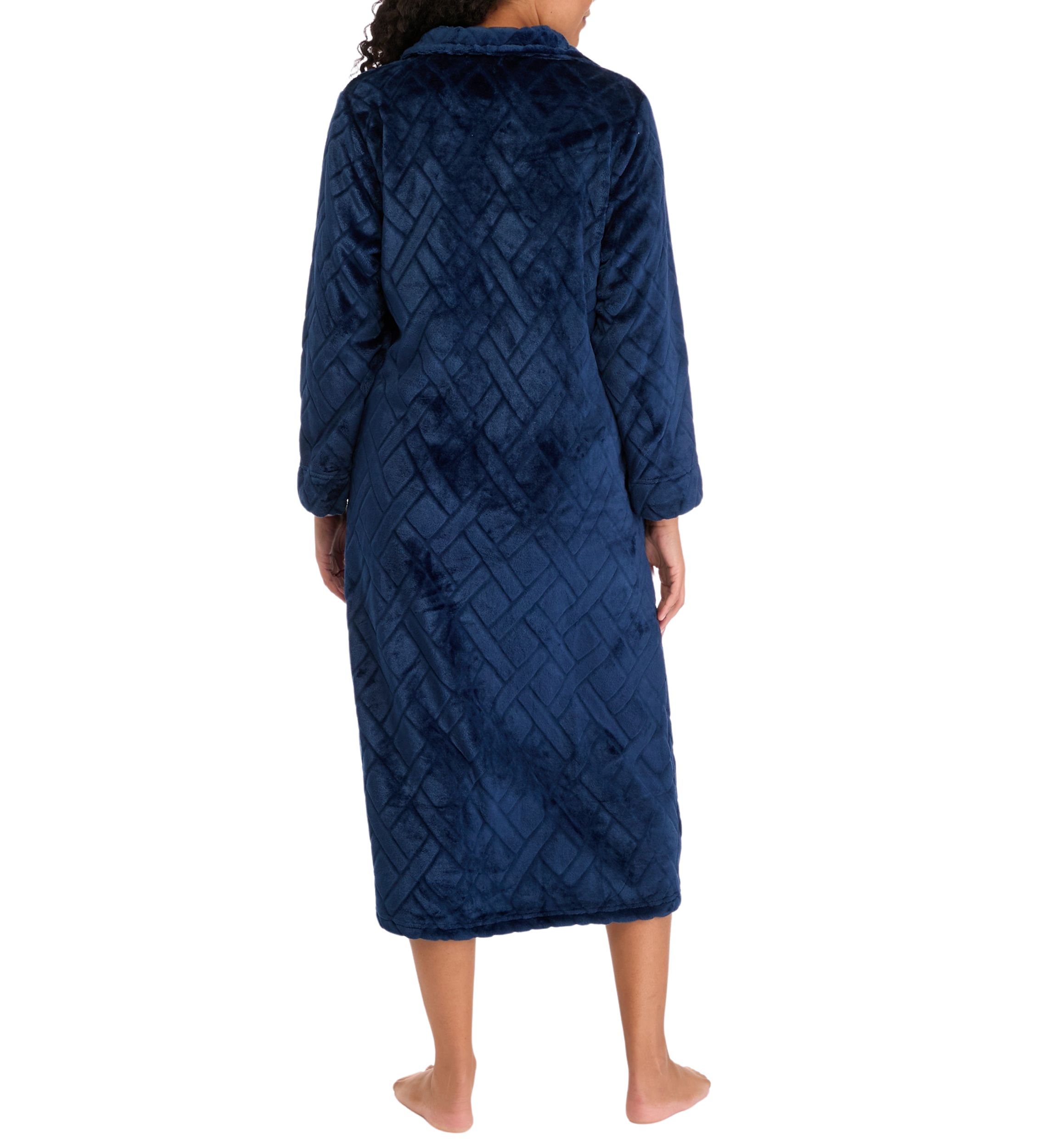 Womens French Fleece Long Zip Robe