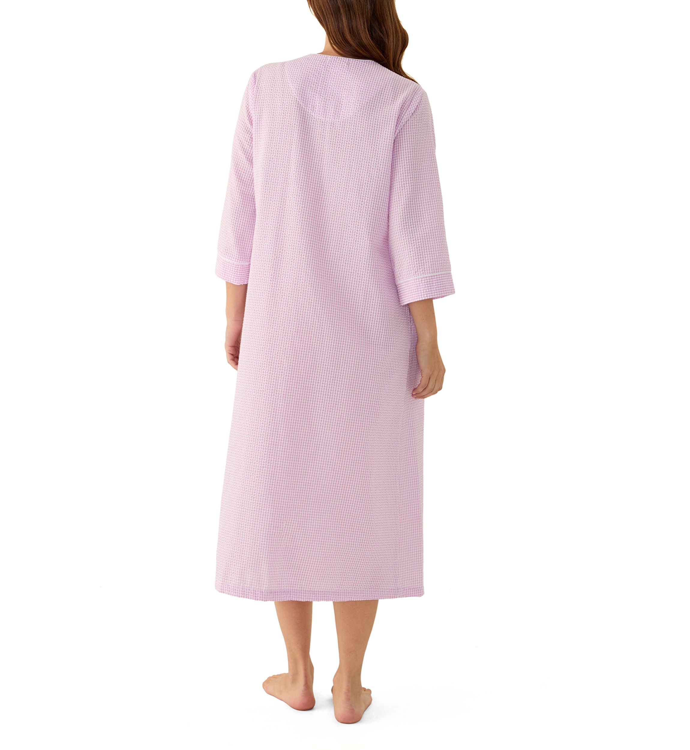 Seersucker Long Zip Robe