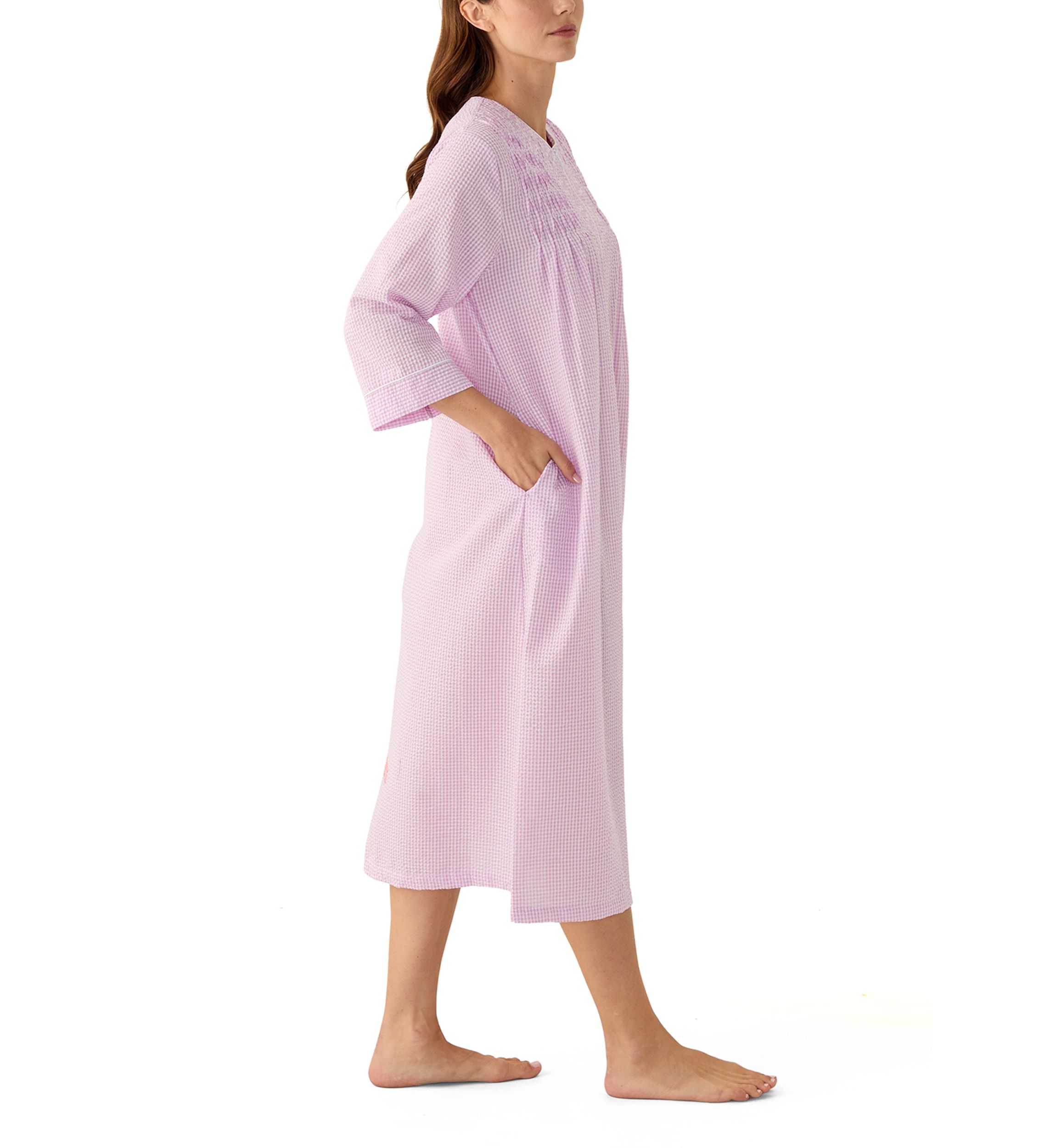 Seersucker Long Zip Robe