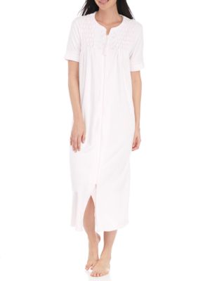 Miss Elaine Short-Sleeve Terry Zip Robe | Belk