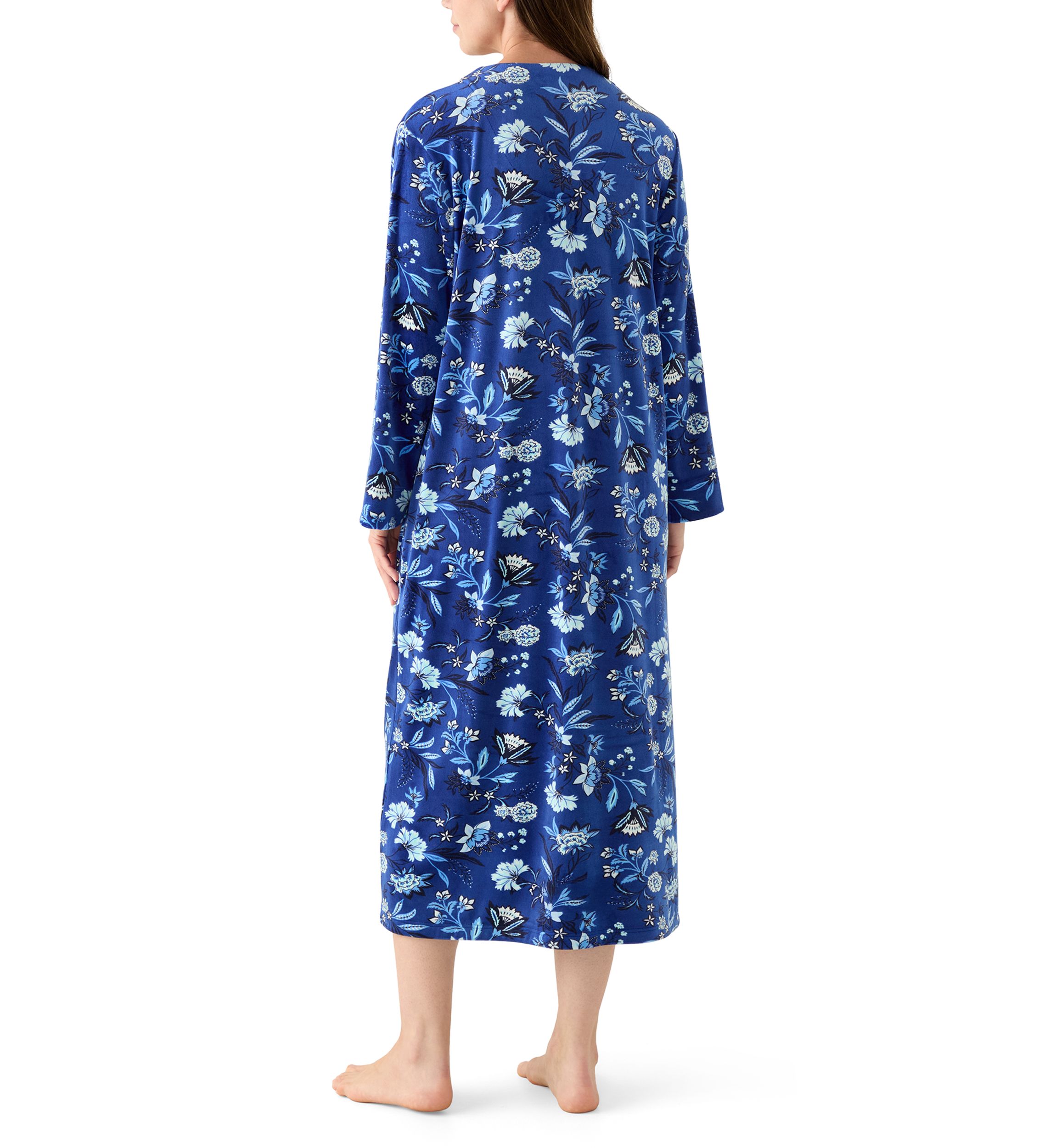 Womens Luxe Fleece Long Zip Robe