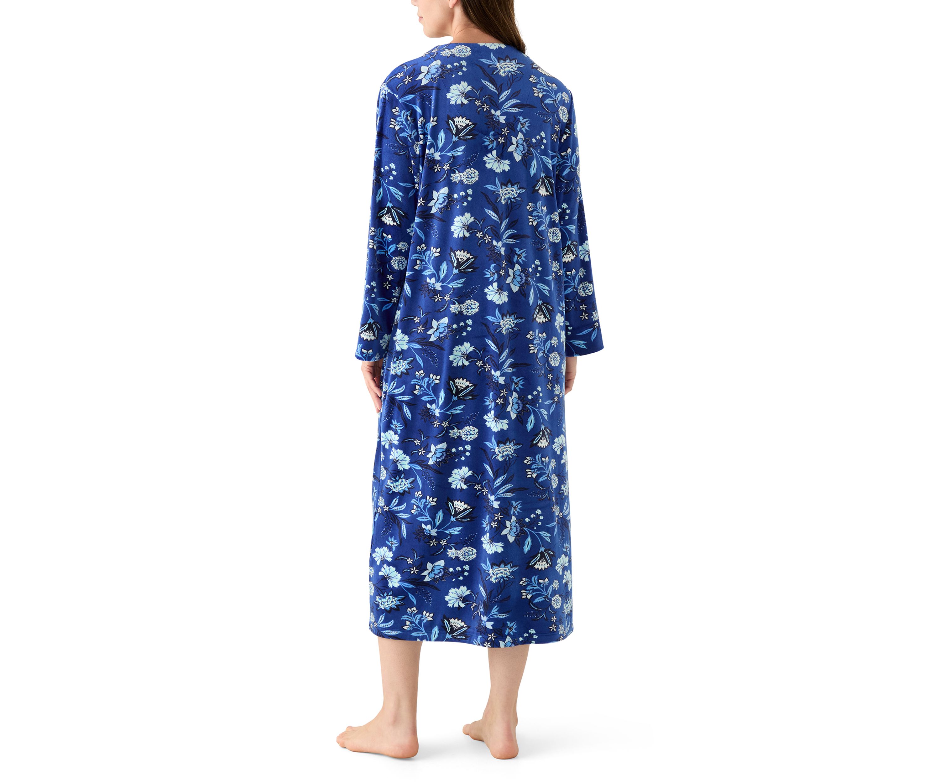 Womens Luxe Fleece Long Zip Robe