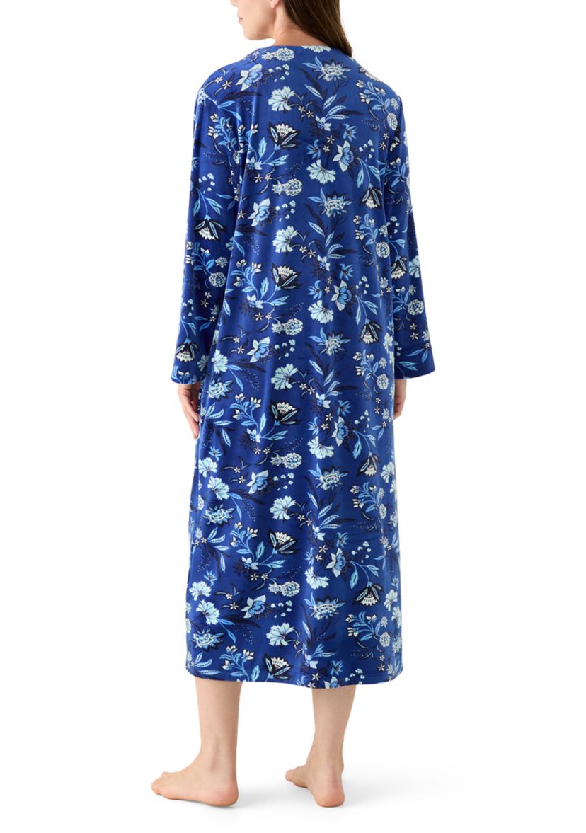 Womens Luxe Fleece Long Zip Robe