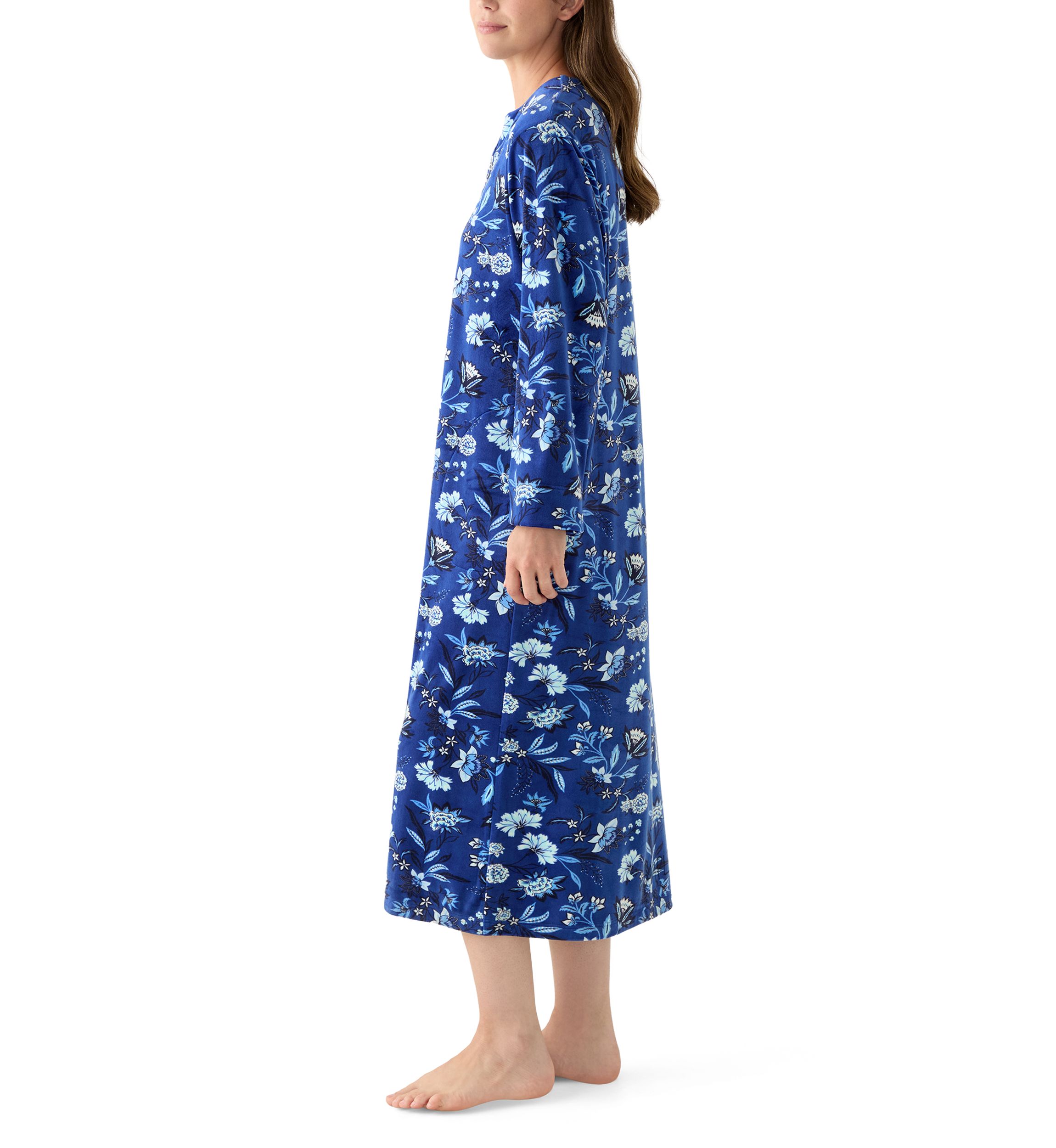 Womens Luxe Fleece Long Zip Robe