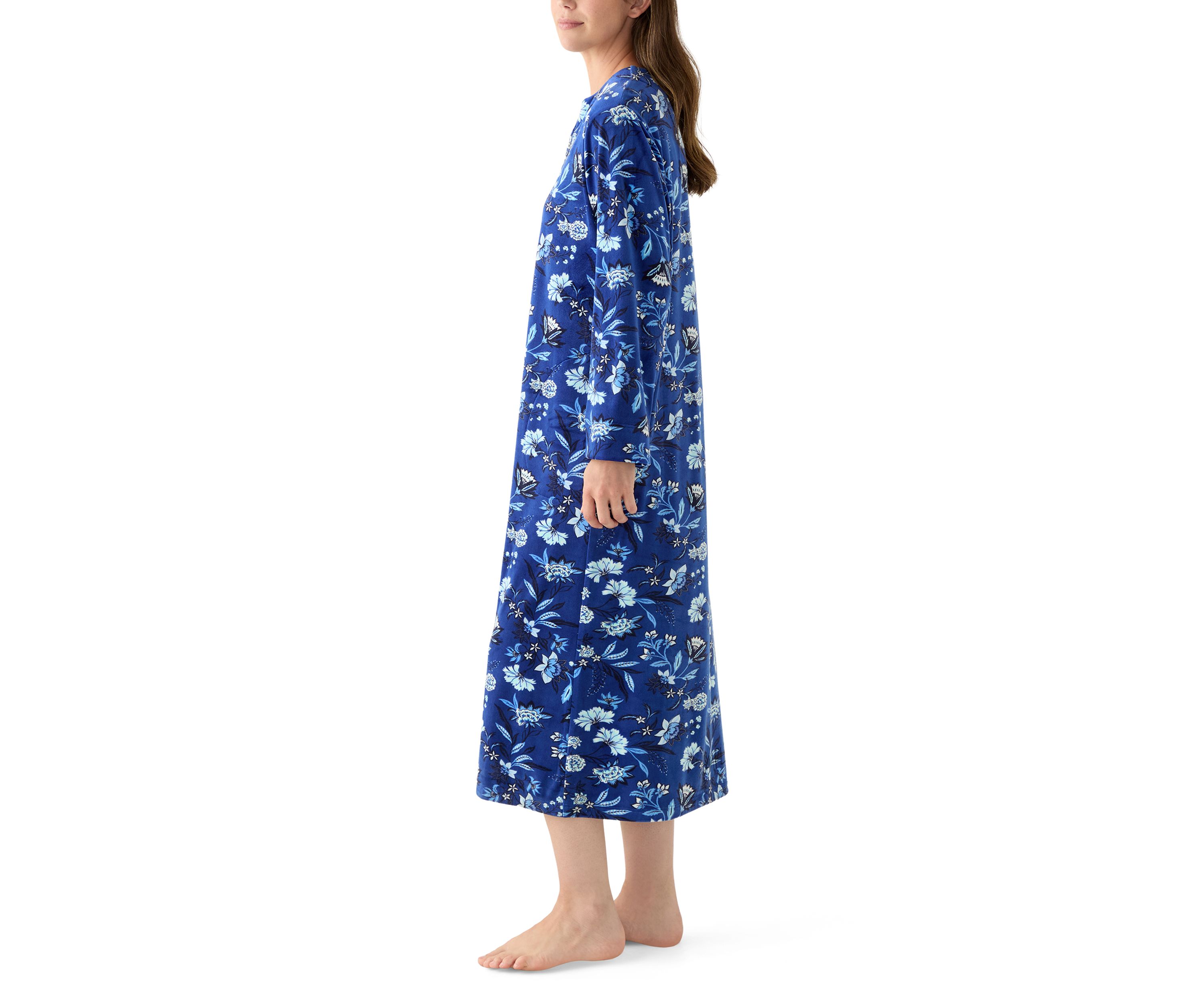 Womens Luxe Fleece Long Zip Robe