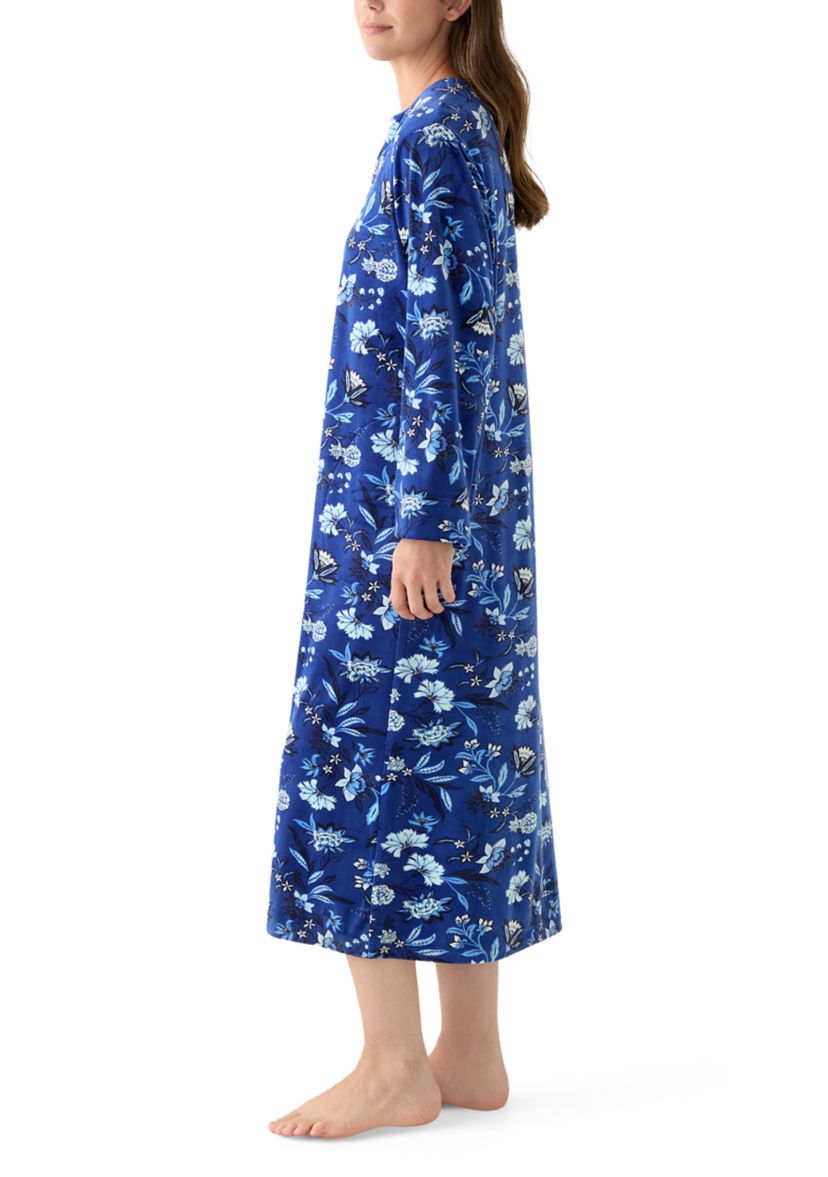 Womens Luxe Fleece Long Zip Robe