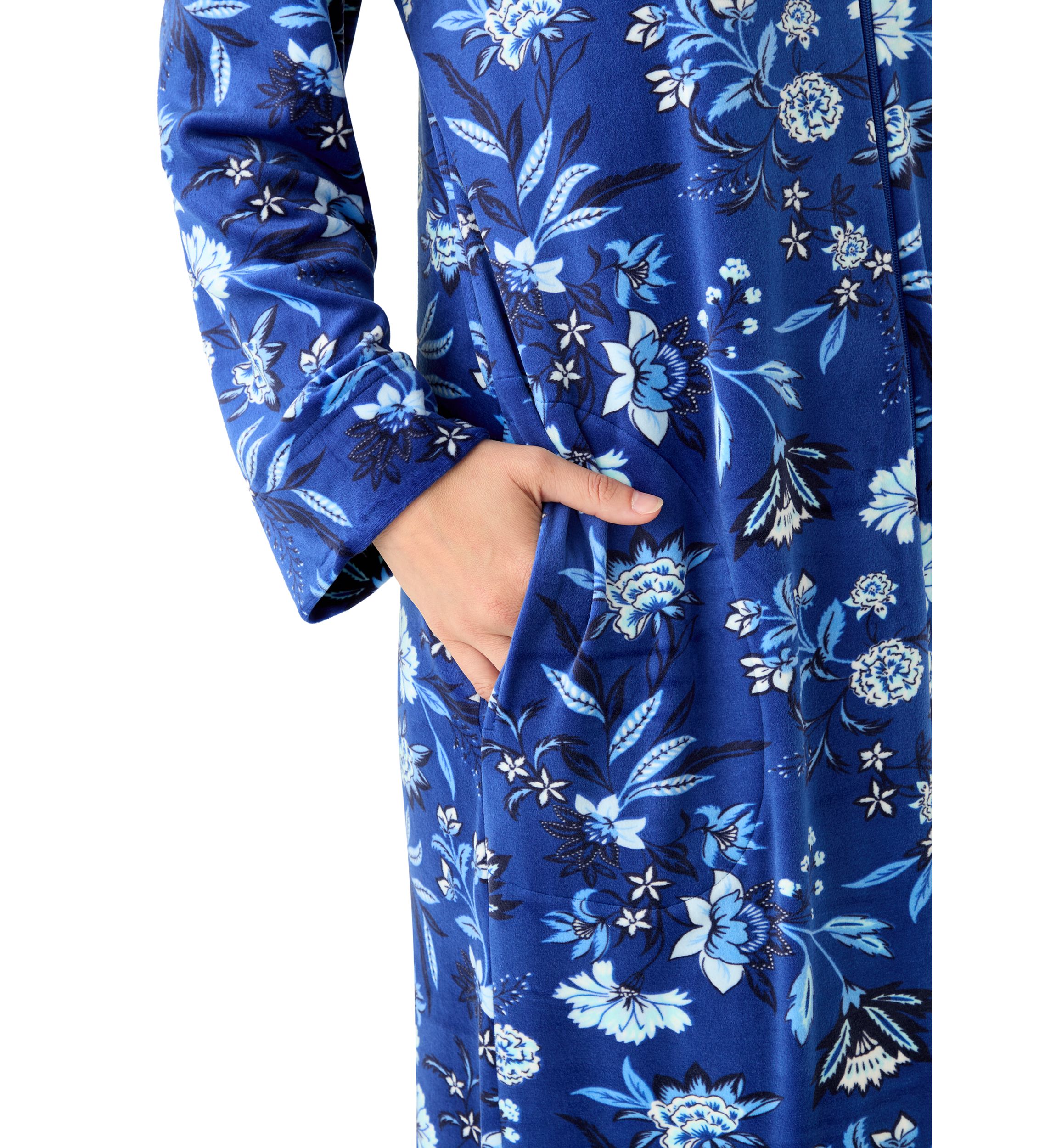 Womens Luxe Fleece Long Zip Robe
