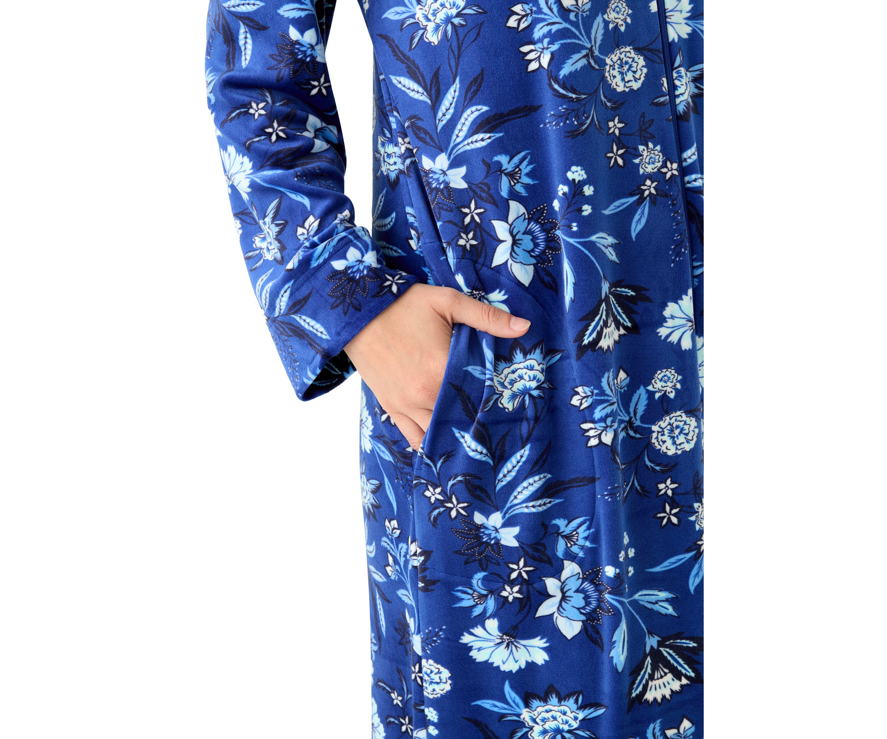 Womens Luxe Fleece Long Zip Robe