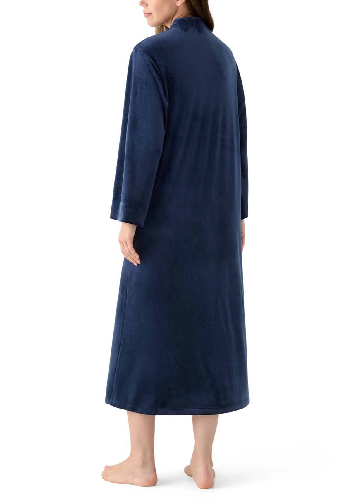 Womens Luxe Fleece Long Zip Robe